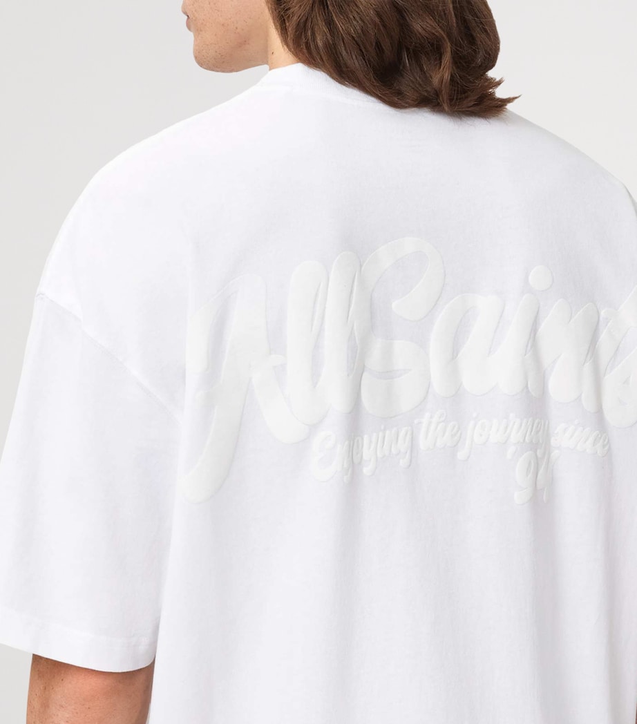 AllSaints Mens Oversized Organic Cotton Odyssey T-Shirt Optic White Image 5