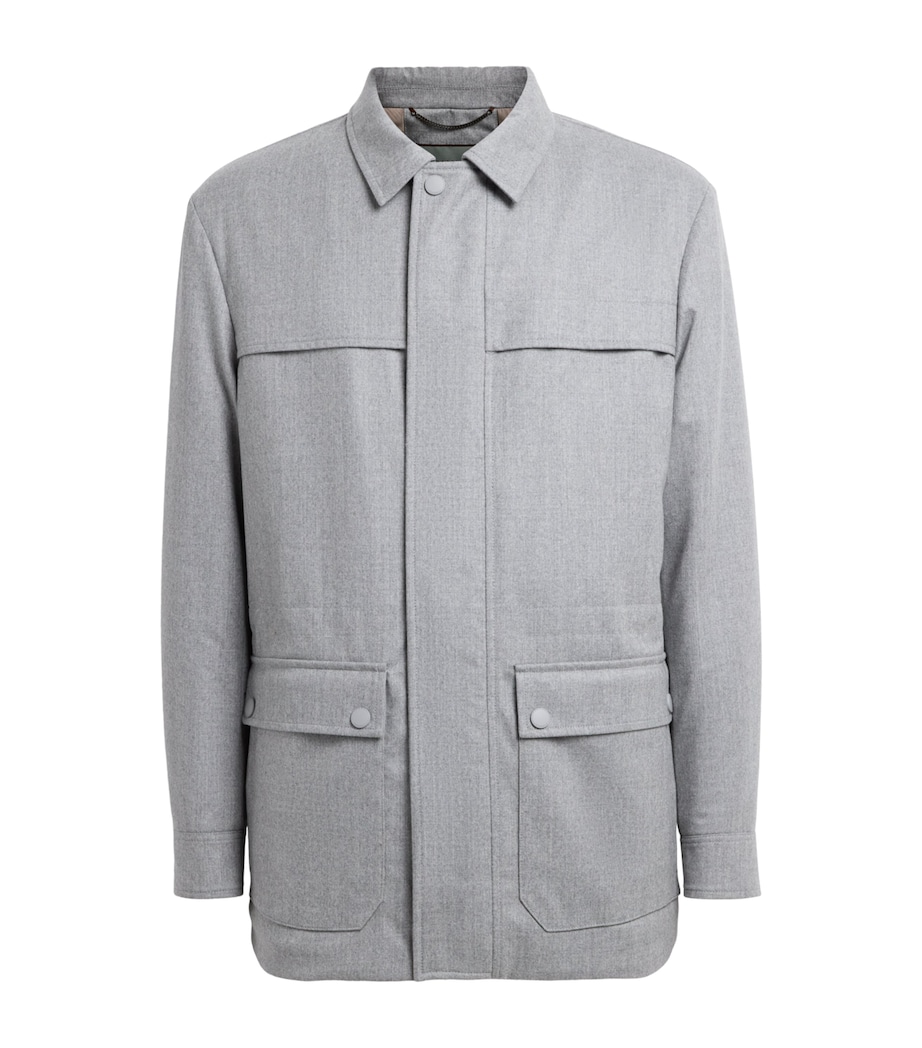 Canali Mens Wool Field Jacket Grey Image 1