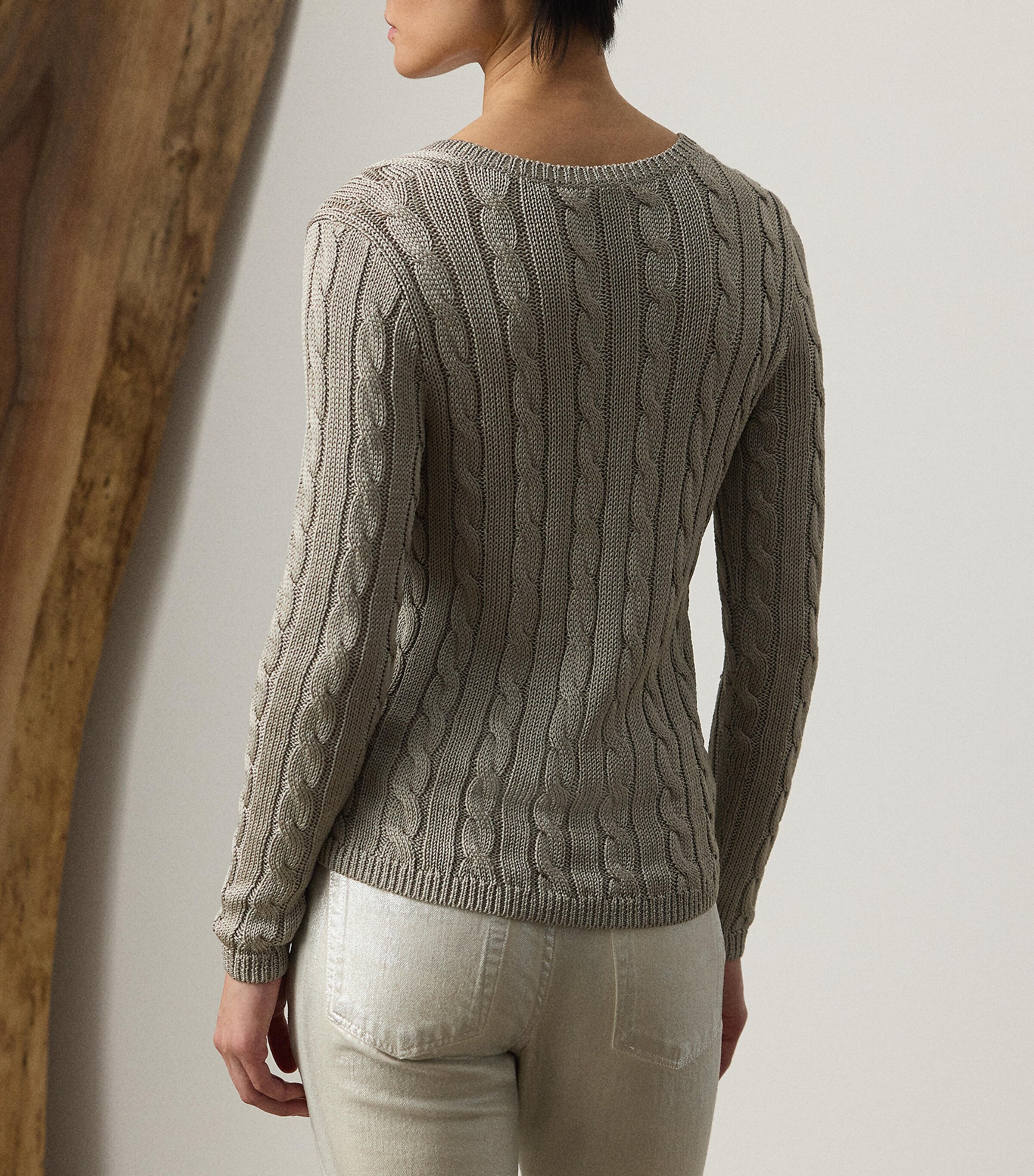 Silk V-Neck Sweater MIST Image 3