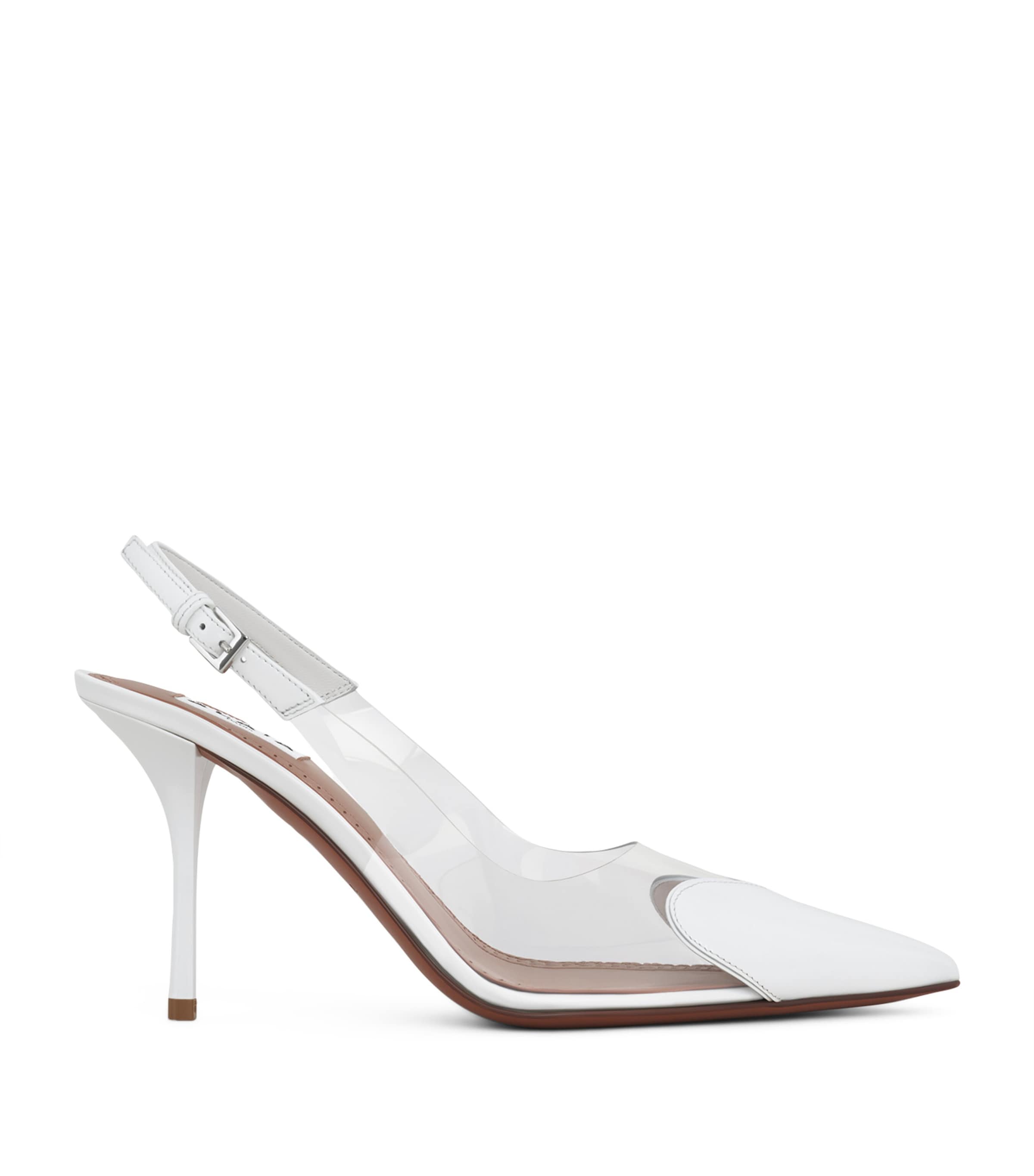 Shop Alaïa Coeur Slingback Pumps 90 In White