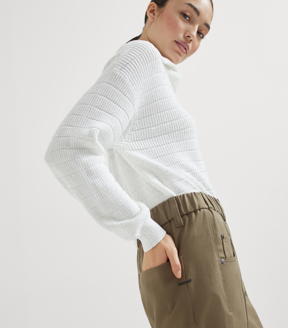 Stretch Cotton Cover Elasticated-Waist Trousers C3981 Image 5