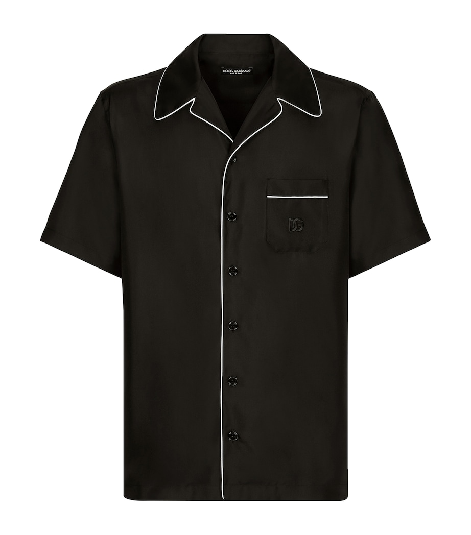 Silk Short-Sleeve Shirt N0000-BLACK Image 1