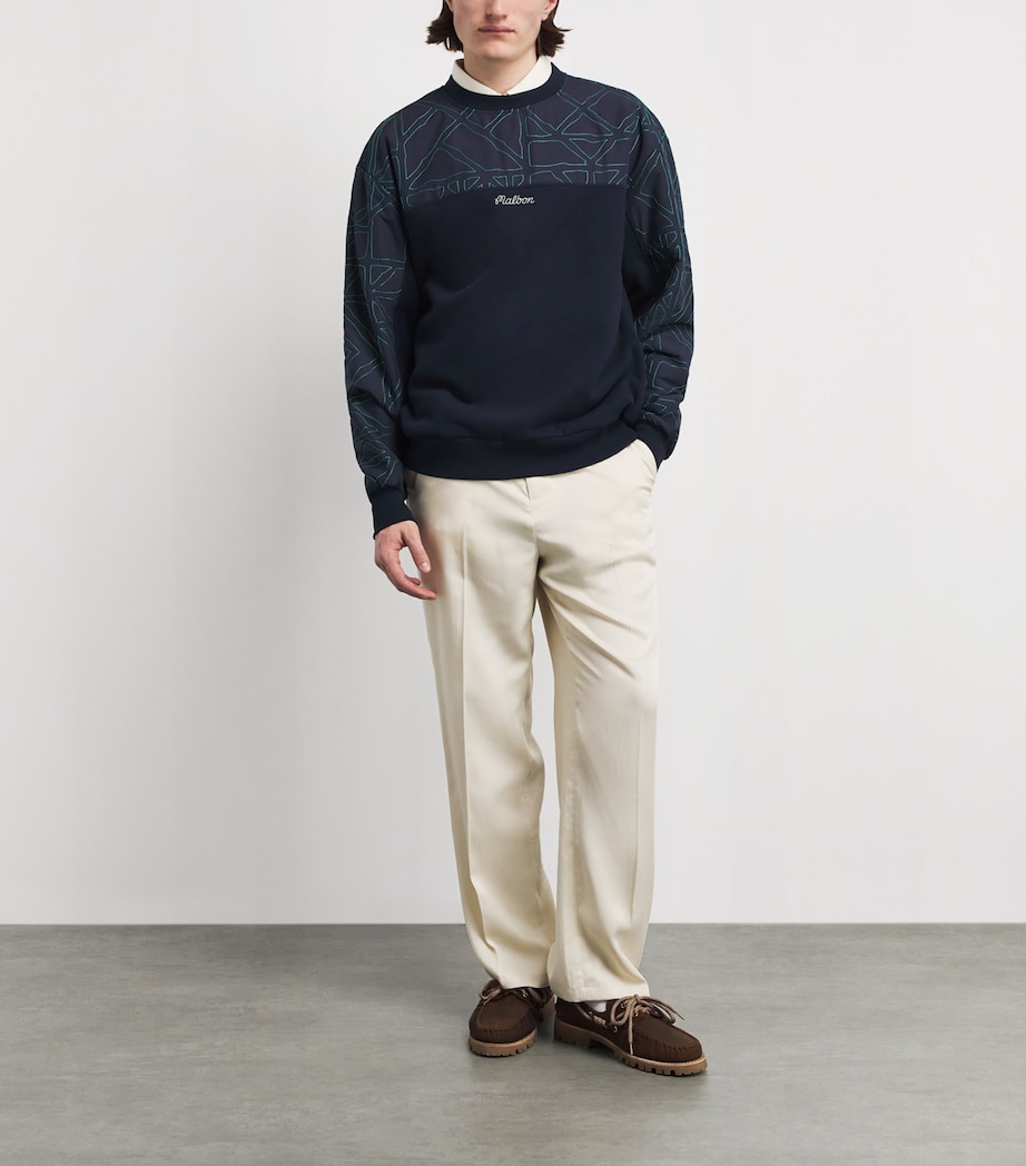 Malbon Golf Mens Tierra Crew-Neck Sweatshirt Midnight Image 2