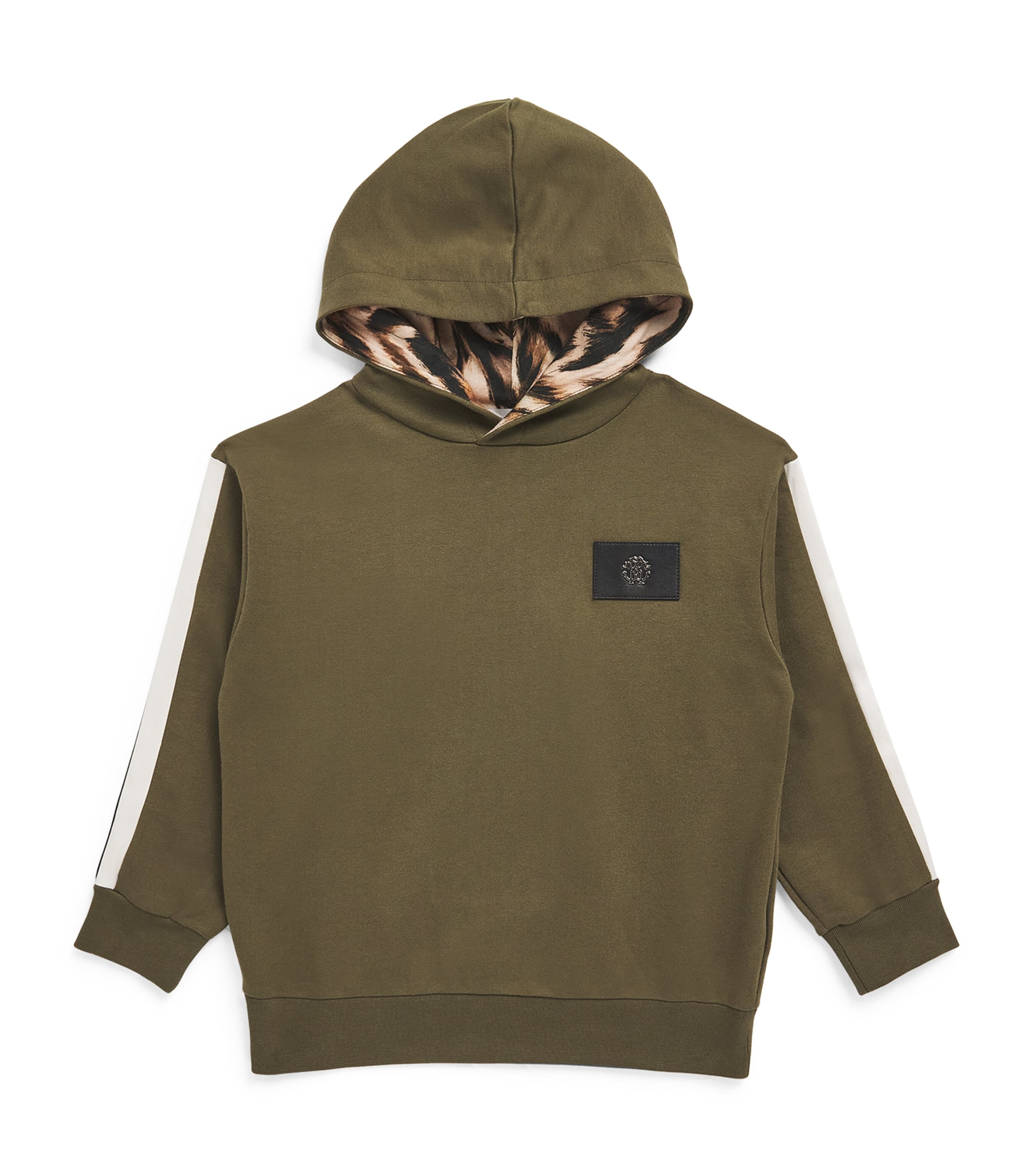 Shop Roberto Cavalli Junior Logo Patch Hoodie In Green