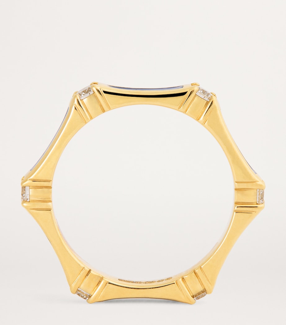 Melissa Kaye Yellow Gold, Diamond and Enamel Honey Station Ring Yellow Gold Image 3