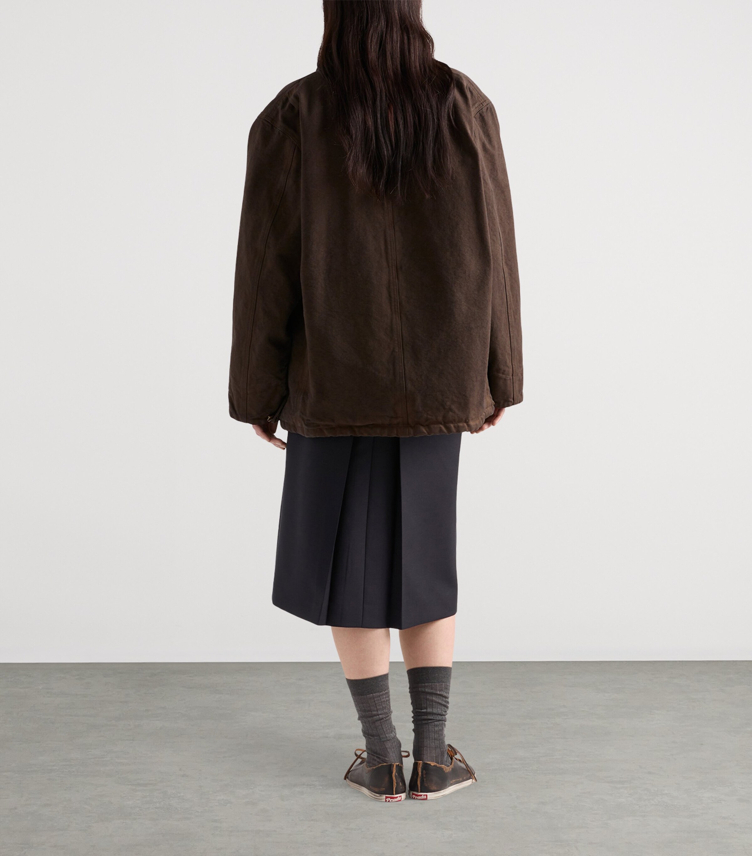 Mohair-Wool Midi Skirt F0008 Image 5