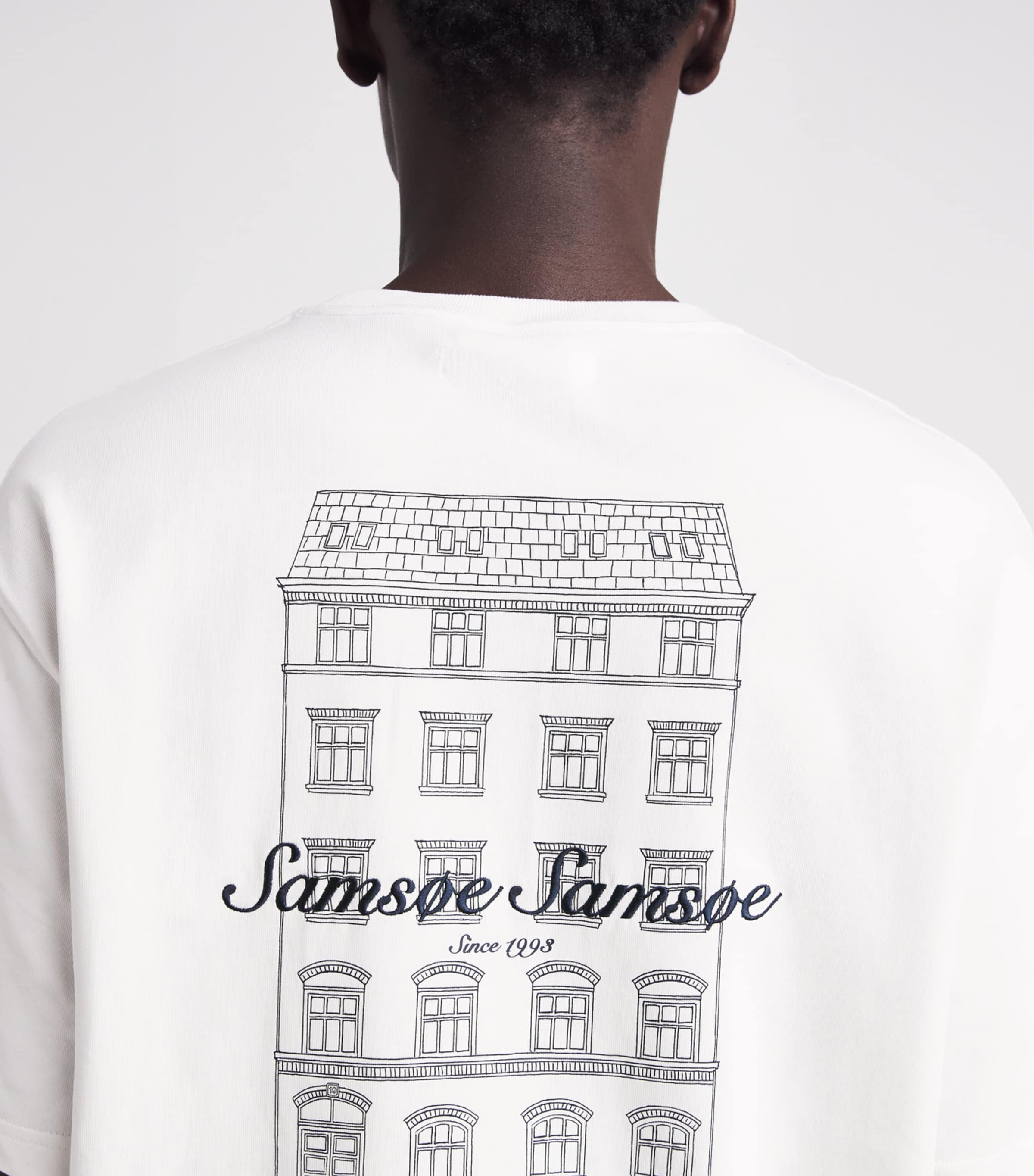 Samsøe Samsøe Mens Organic Cotton Sauni T-Shirt White Building Image 3