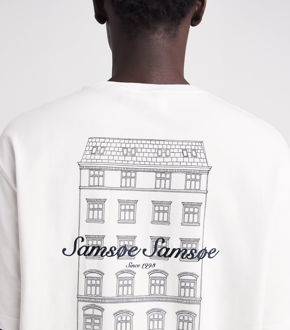 Samsøe Samsøe Mens Organic Cotton Sauni T-Shirt White Building Image 3
