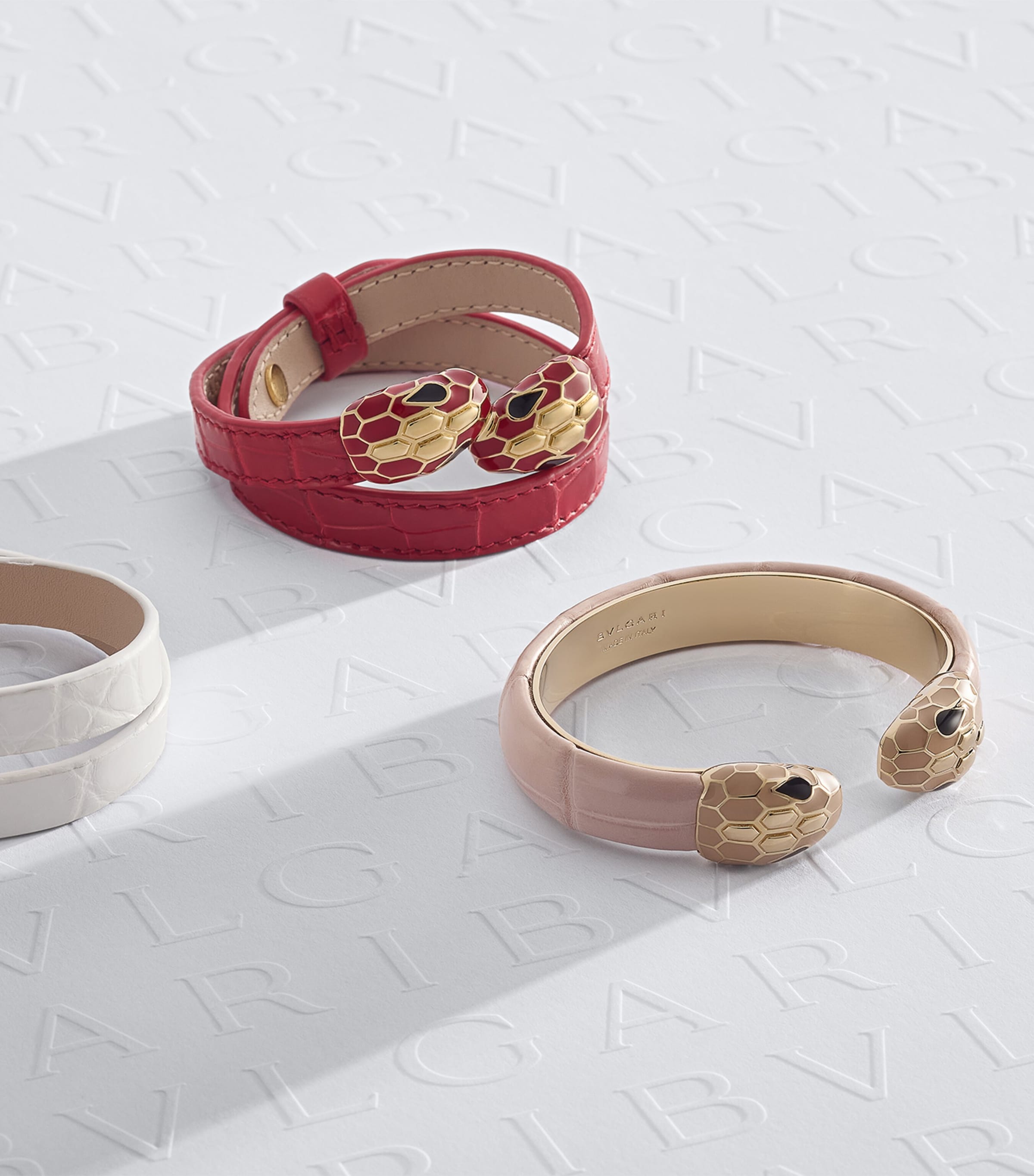 Galuchat Leather Serpenti Forever Bangle PINK Image 2