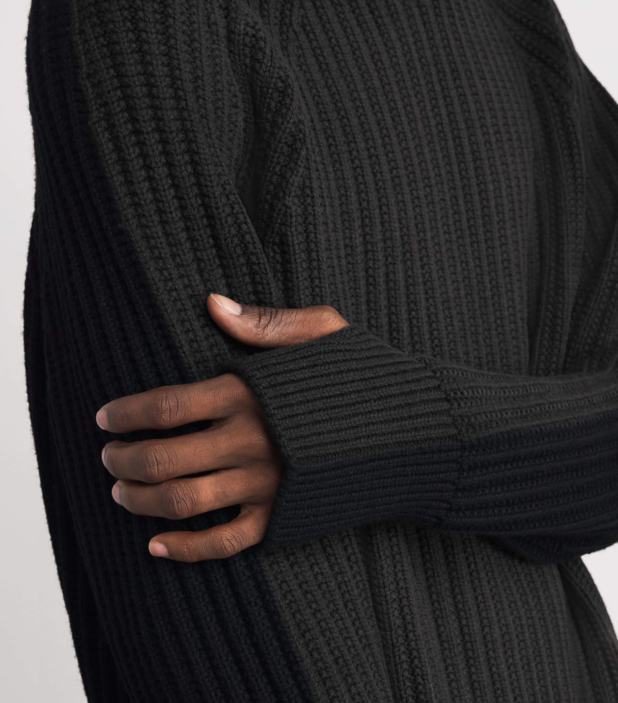 Wool Ribbed Sweater BLACK Image 6