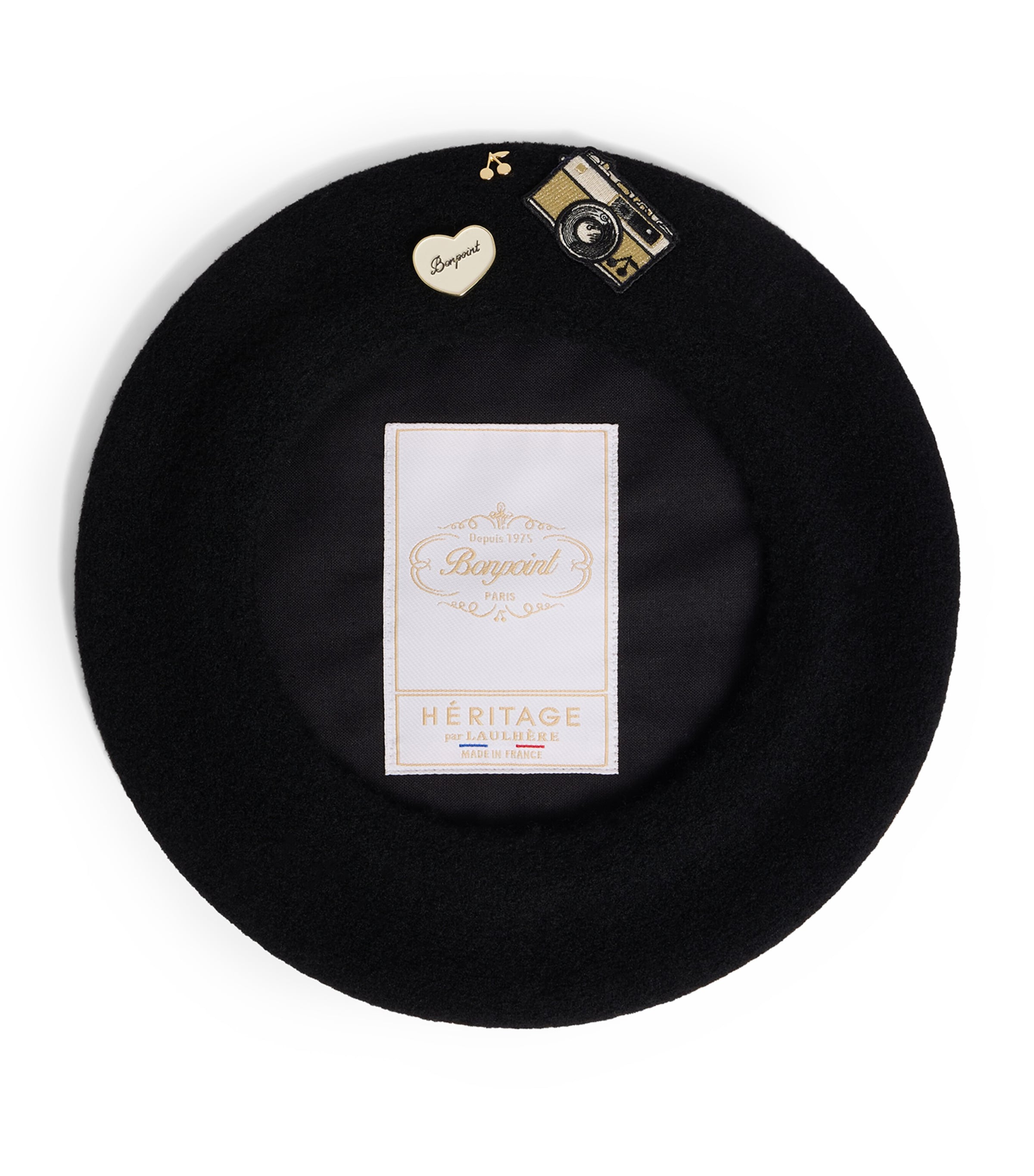 Embellished Wool Beret NOIR Image 2