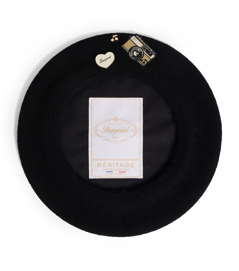 Embellished Wool Beret NOIR Image 2