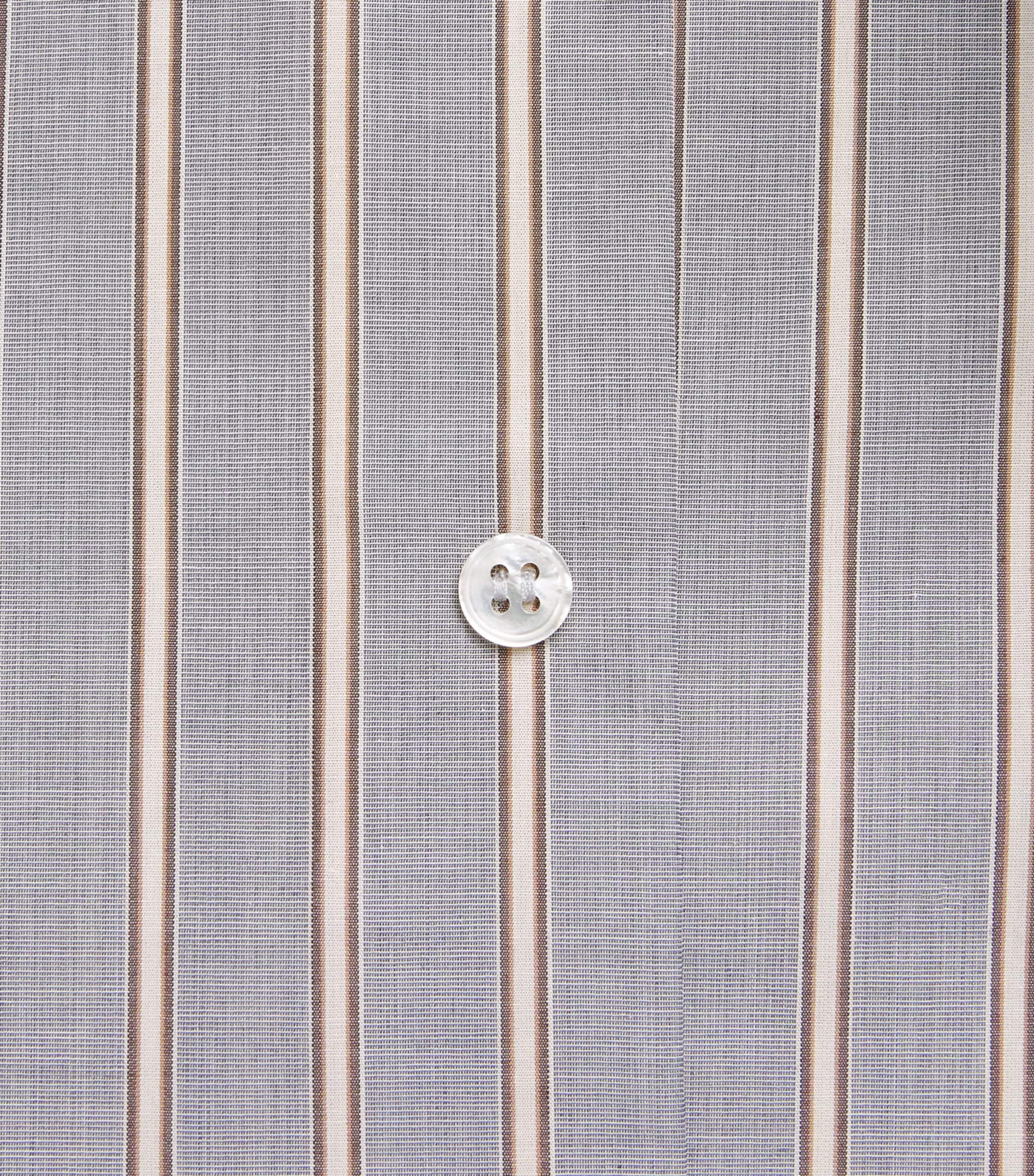 Studio Nicholson Mens Cotton Stripe Sanko Shirt Grey / Brown Image 6