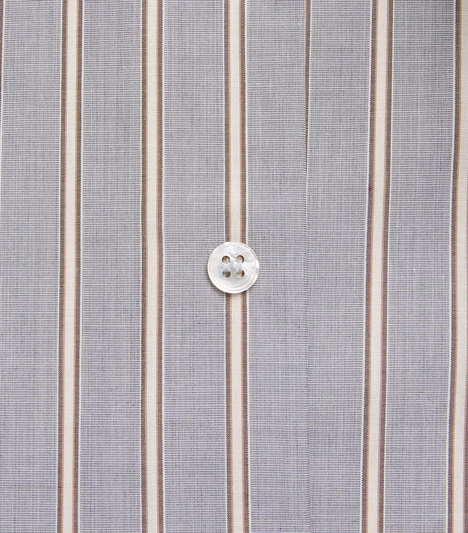 Studio Nicholson Mens Cotton Stripe Sanko Shirt Grey / Brown Image 6