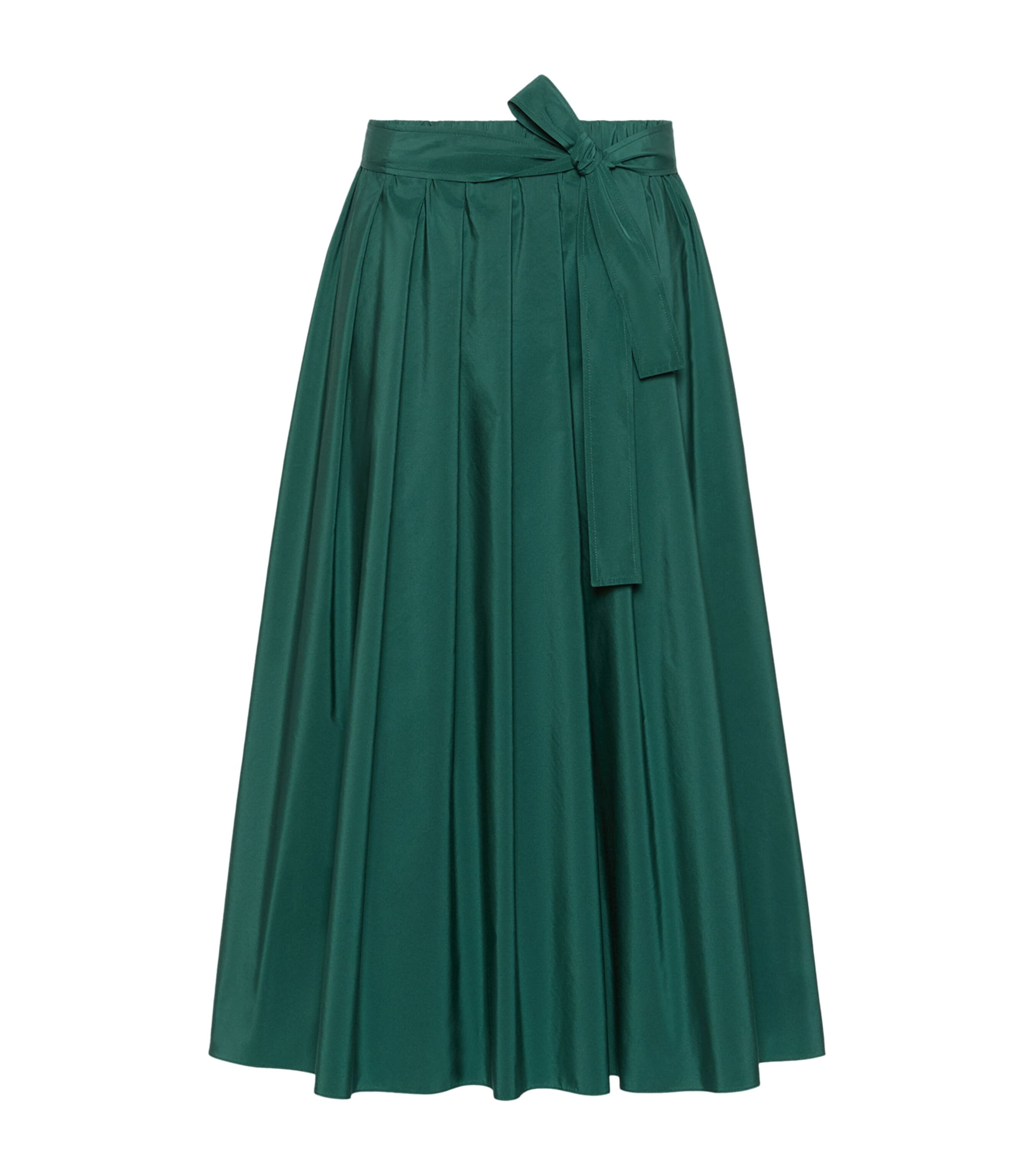 Weekend Max Mara Womens Pleated Midi Skirt Dark Green Image 1