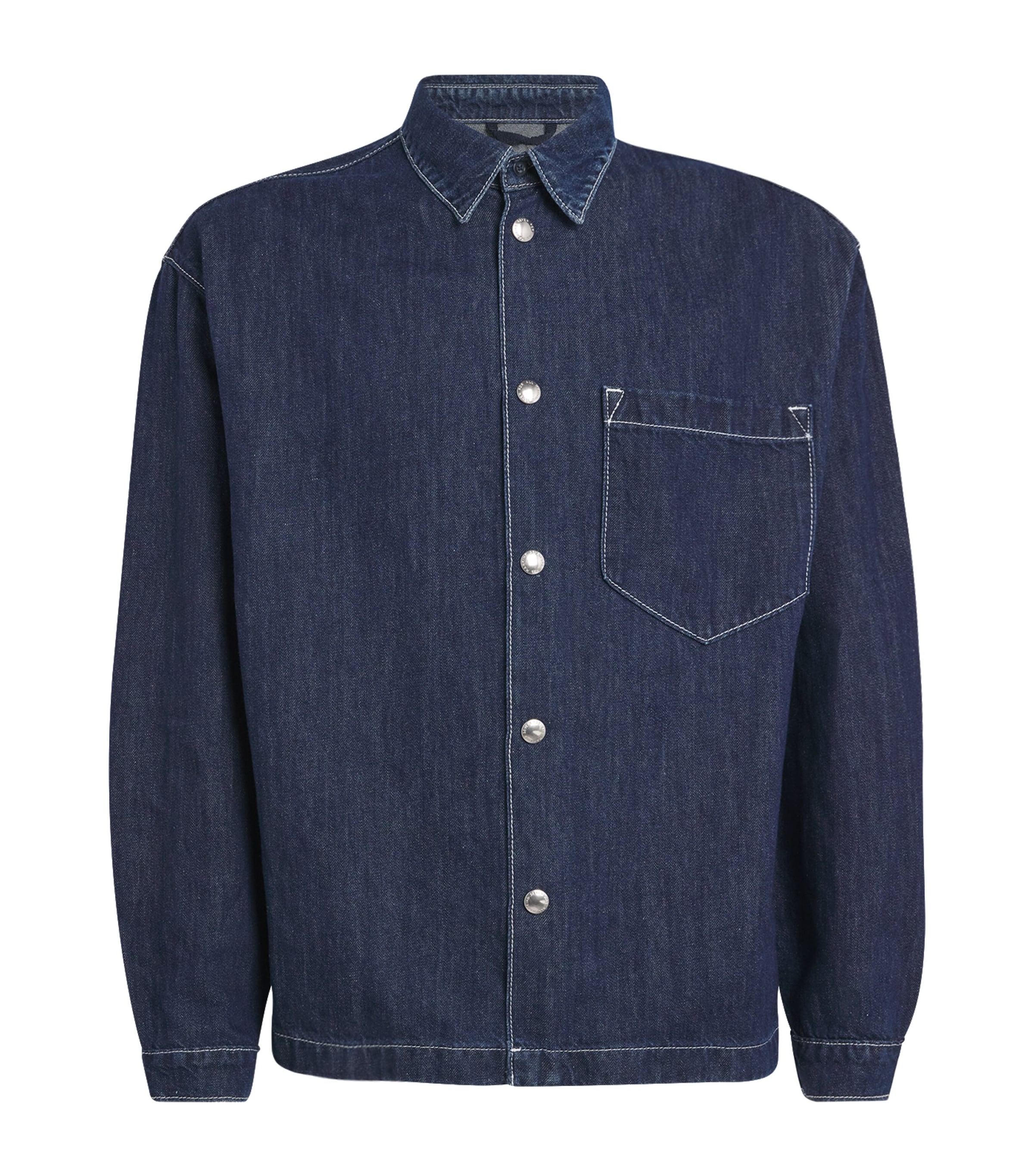 7 For All Mankind Mens Oversized Denim Shirt Nocturnal Image 1