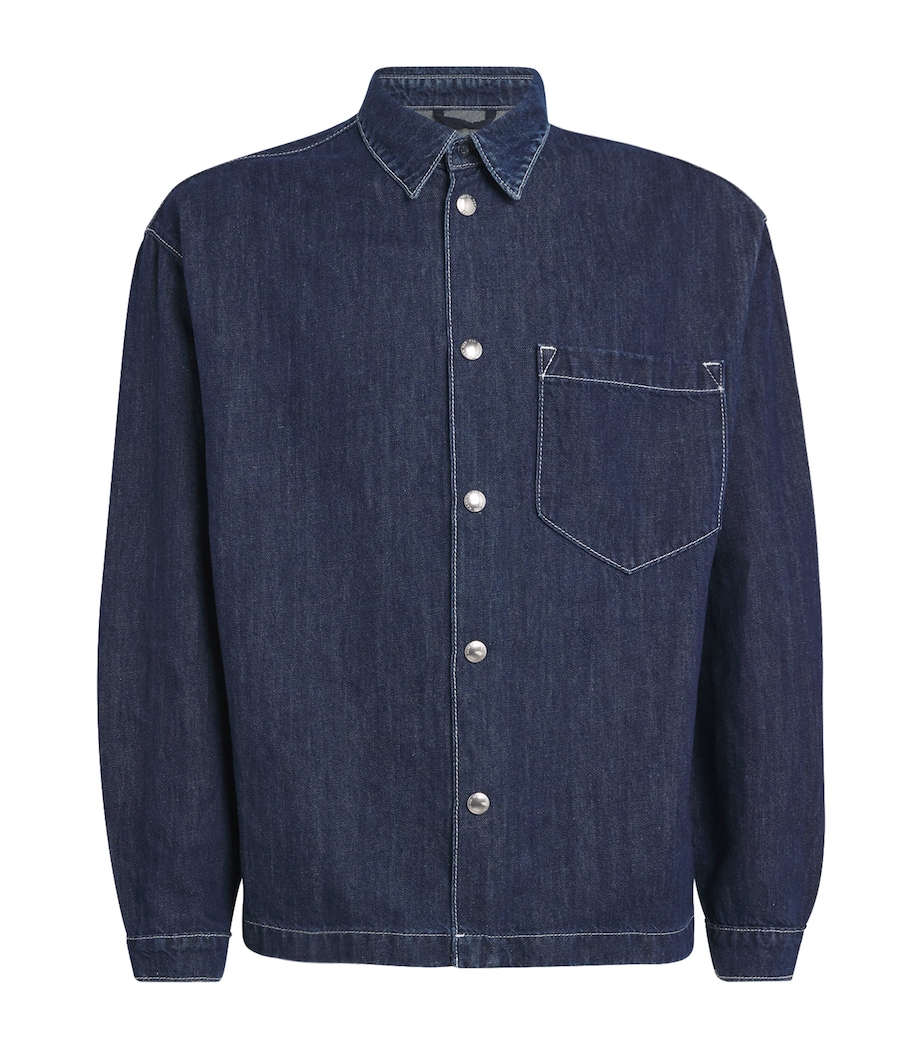 7 For All Mankind Mens Oversized Denim Shirt Nocturnal Image 1