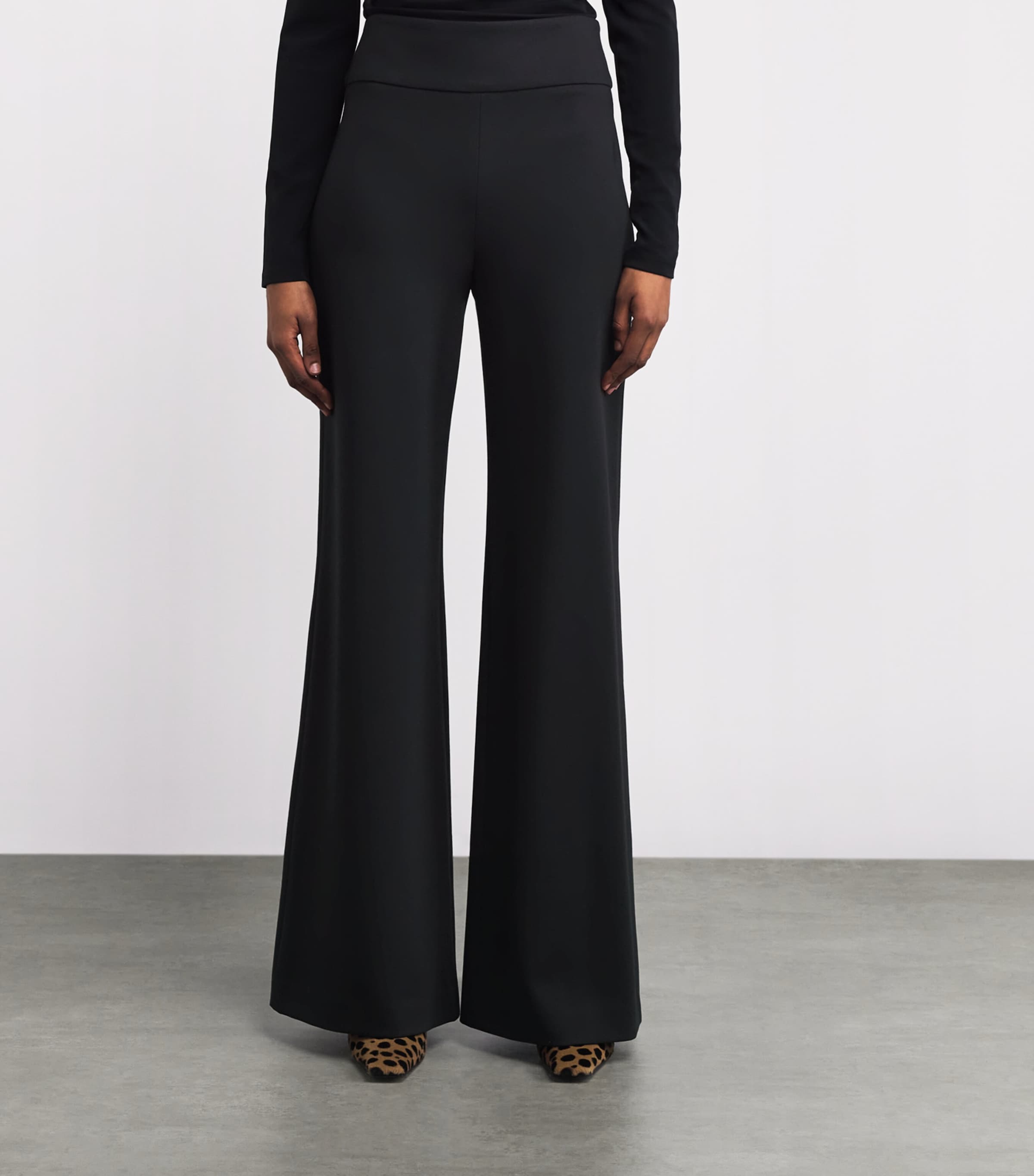 Ponte Kalinda Wide-Leg Trousers B0002 BLACK Image 3