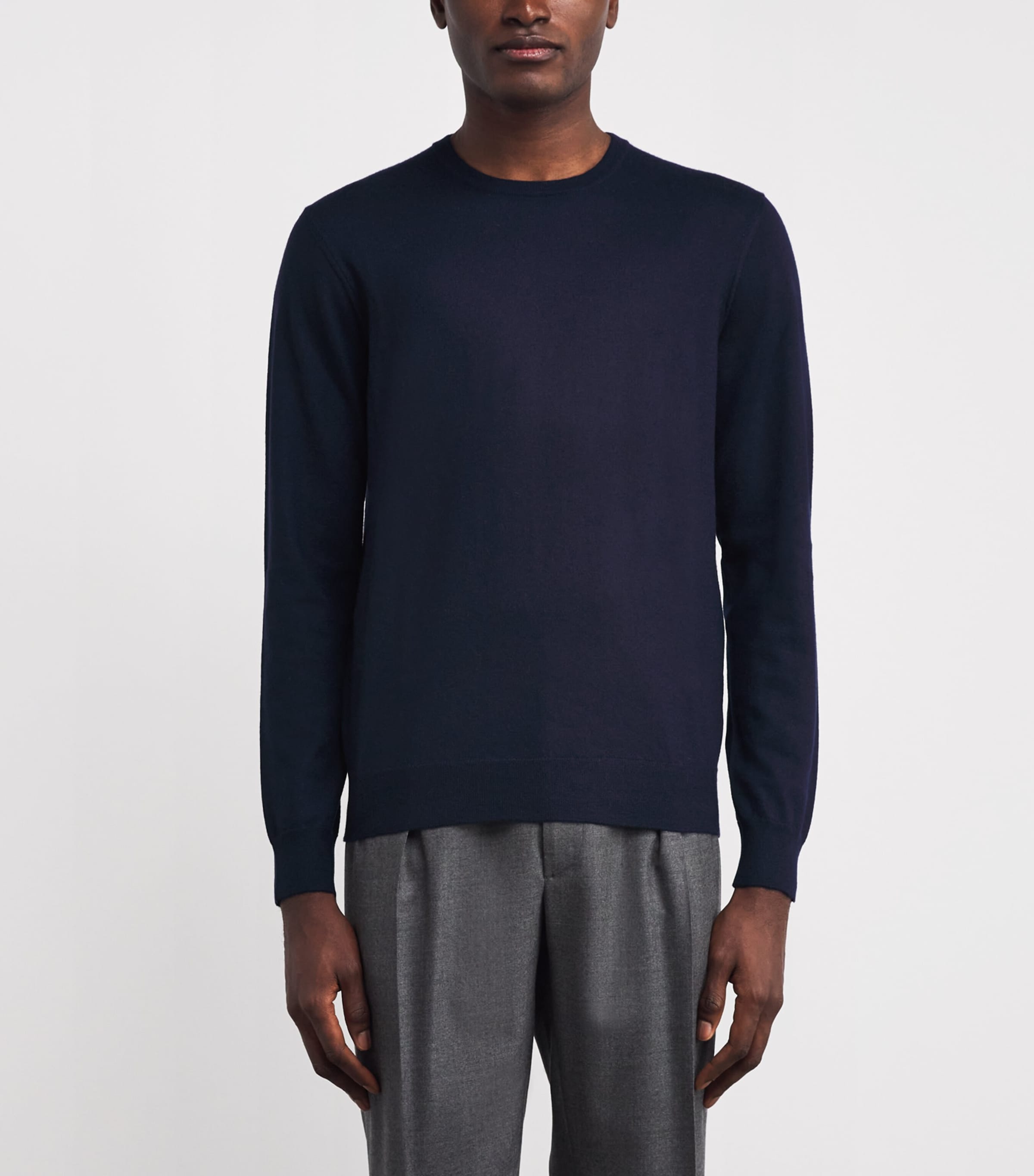 Ralph Lauren Purple Label Mens Cashmere Crew-Neck Sweater Navy Image 3