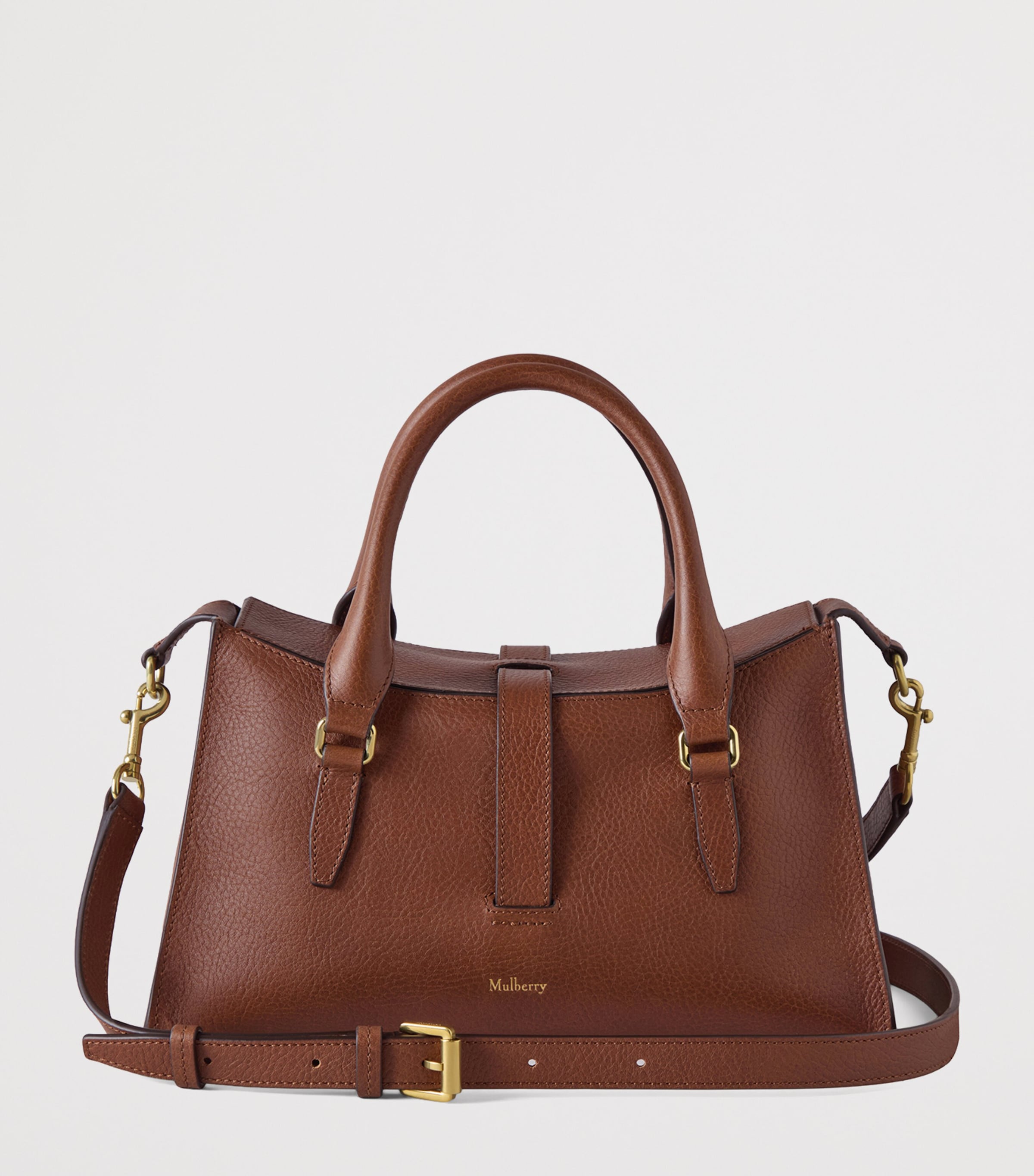 Small Leather Roxanne Top-Handle Bag OAK Image 3