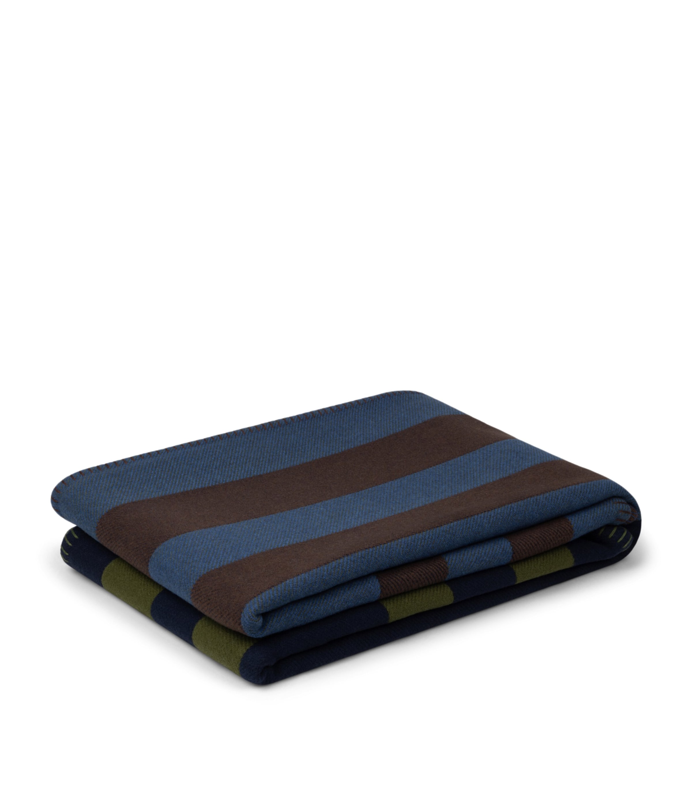 Begg x Co Lambswool-Cashmere Vivian Envelope Blanket (140cm x 180cm) Denim Green Image 3