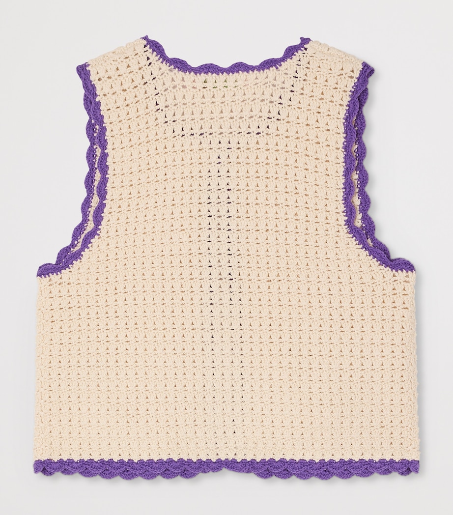 Bonpoint Cotton Crochet Laila Dress (4-8 Years) Ecru Image 2