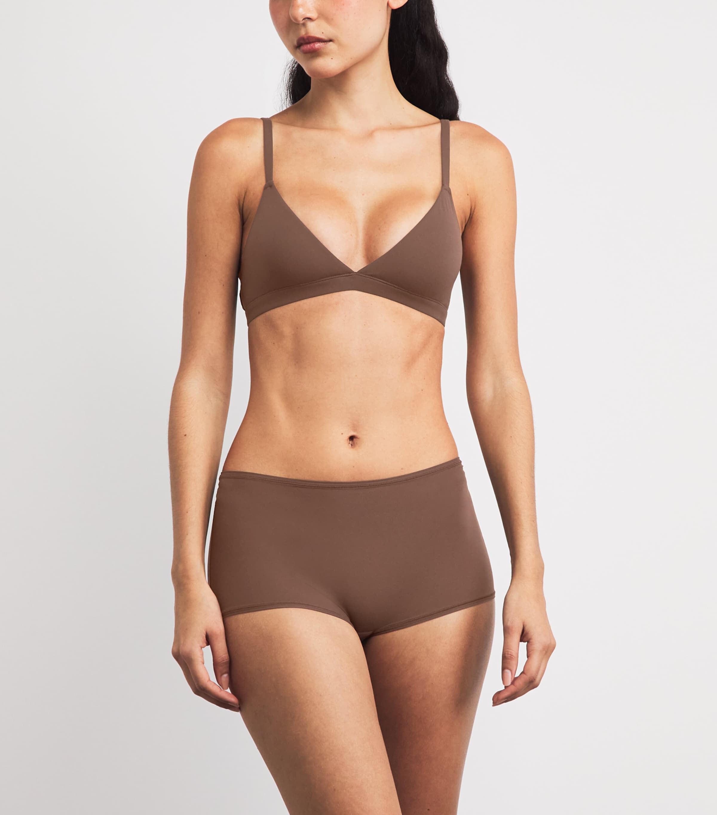 Skims Womens Fits Everybody Triangle Bralette Cocoa Image 2