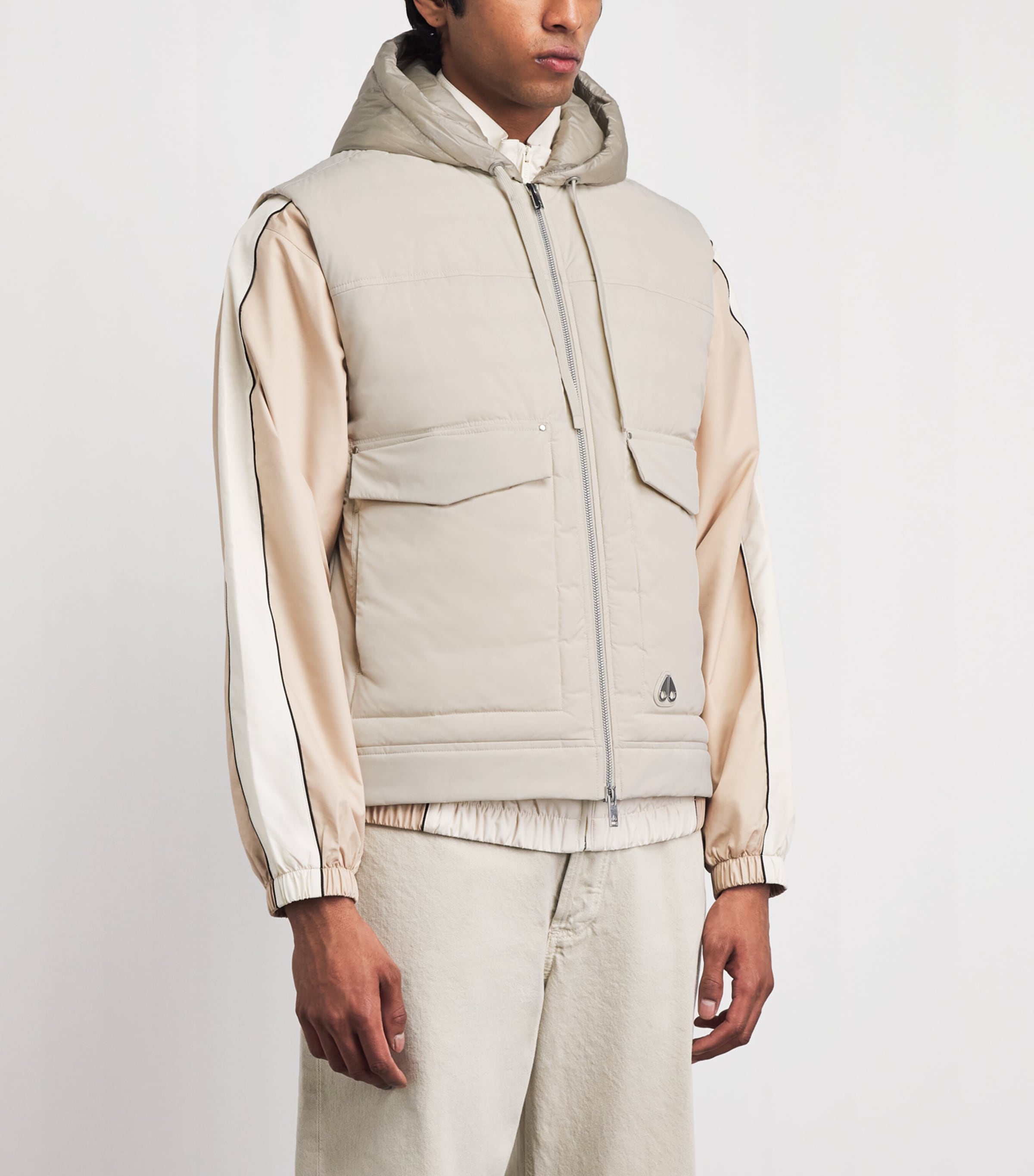 Moose Knuckles Mens Down-Filled Brixton Gilet Alabaster Image 4