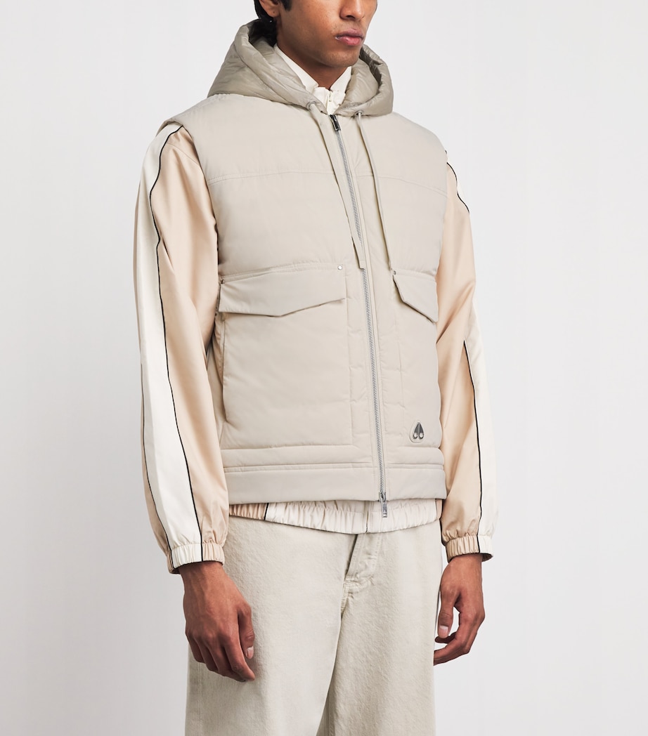 Moose Knuckles Mens Down-Filled Brixton Gilet Alabaster Image 4