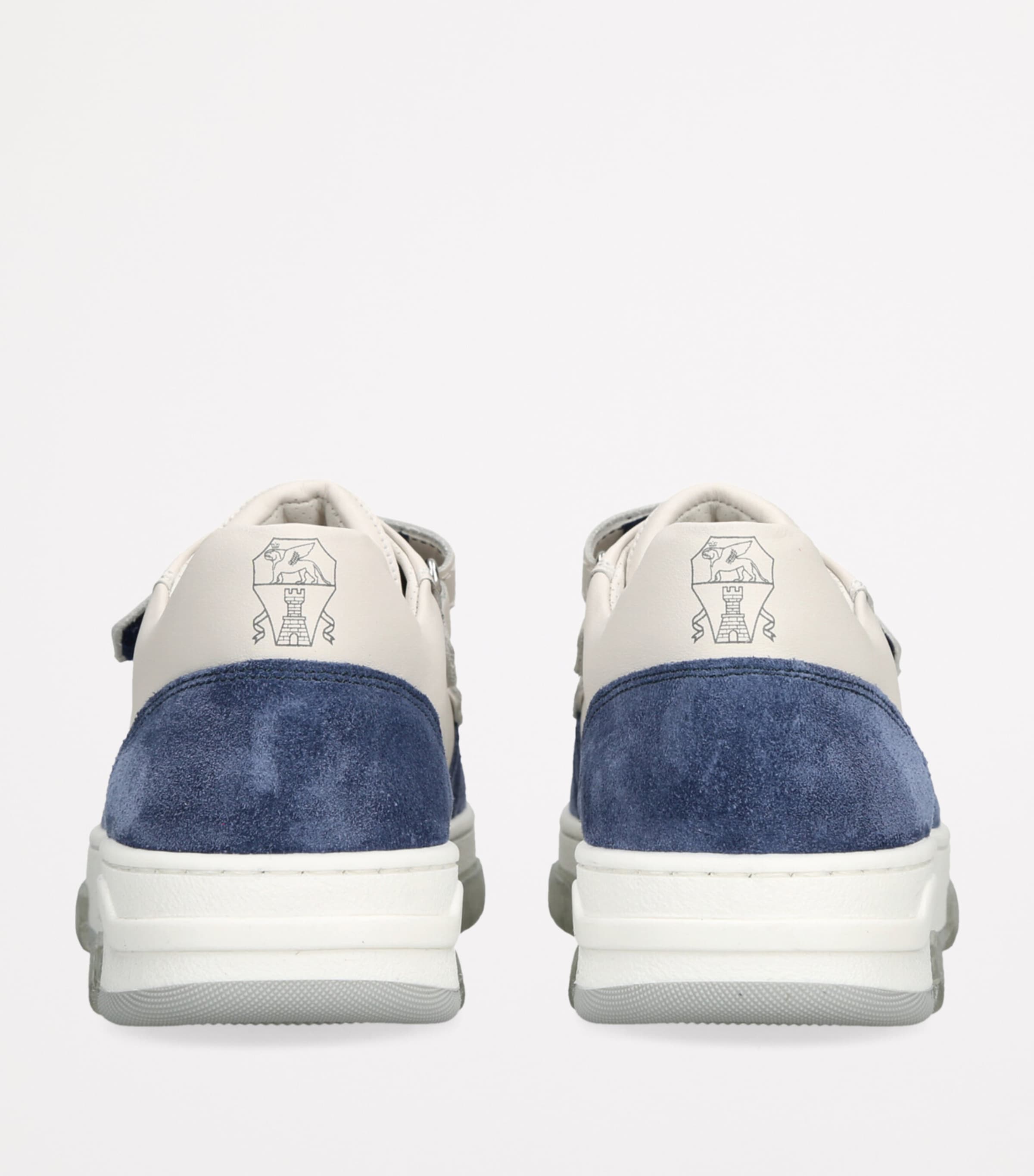 Brunello Cucinelli Kids Leather Suede-Trim Velcro Sneakers White/navy Image 2