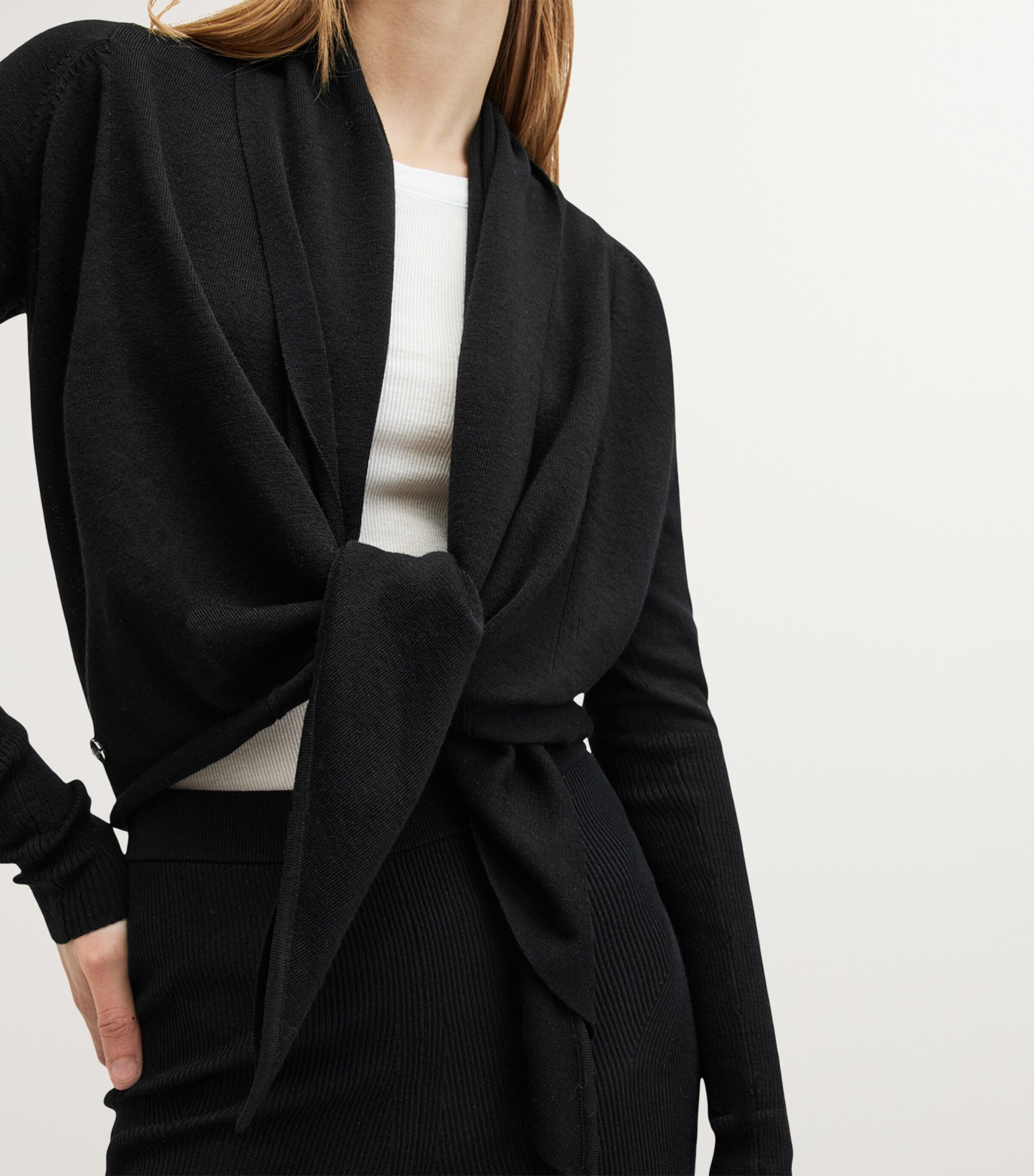AllSaints Womens Wasson Cardigan Black Image 8