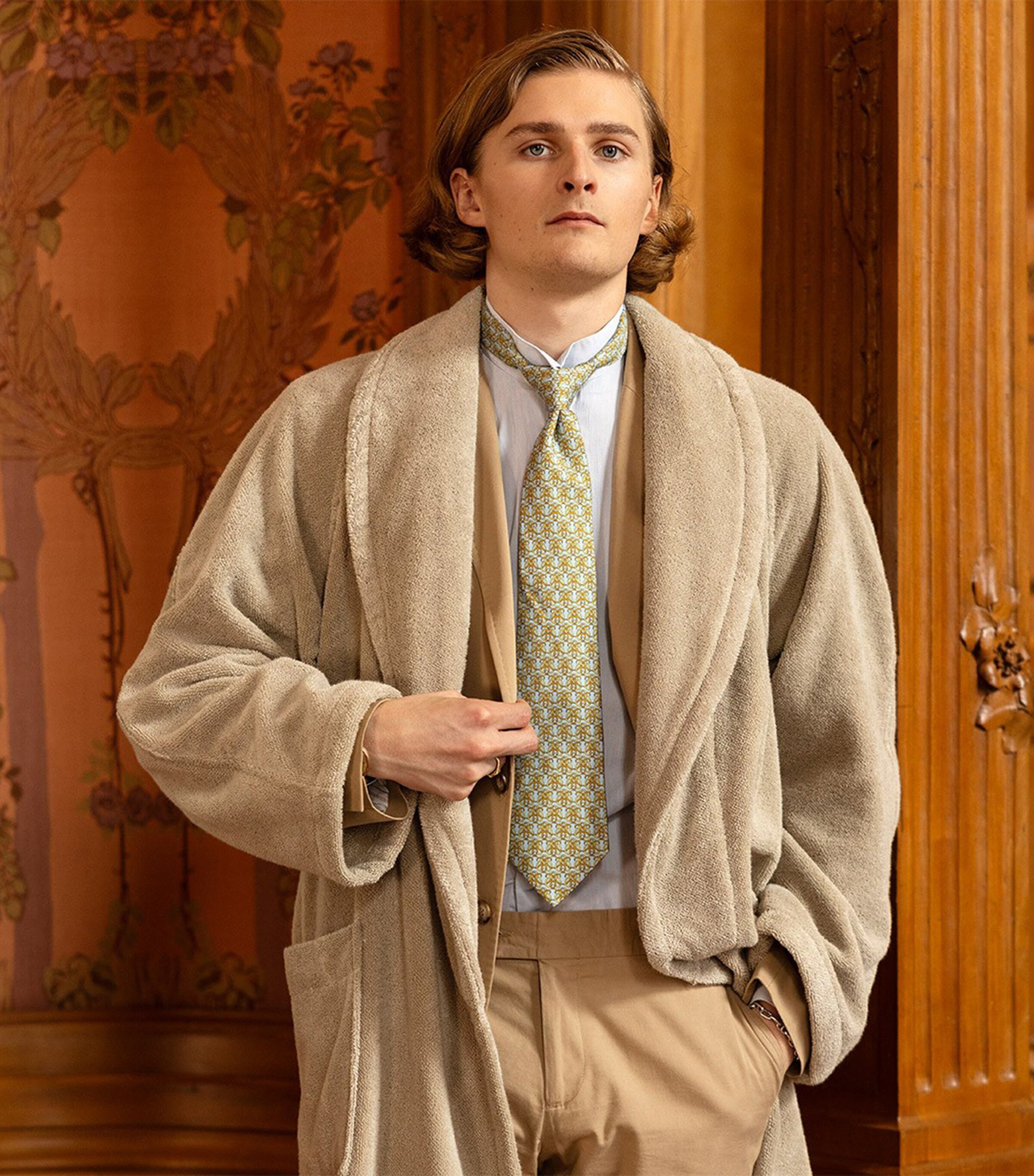 Yves Delorme Womens Étoile Bathrobe (Extra Large) Pierre Image 3