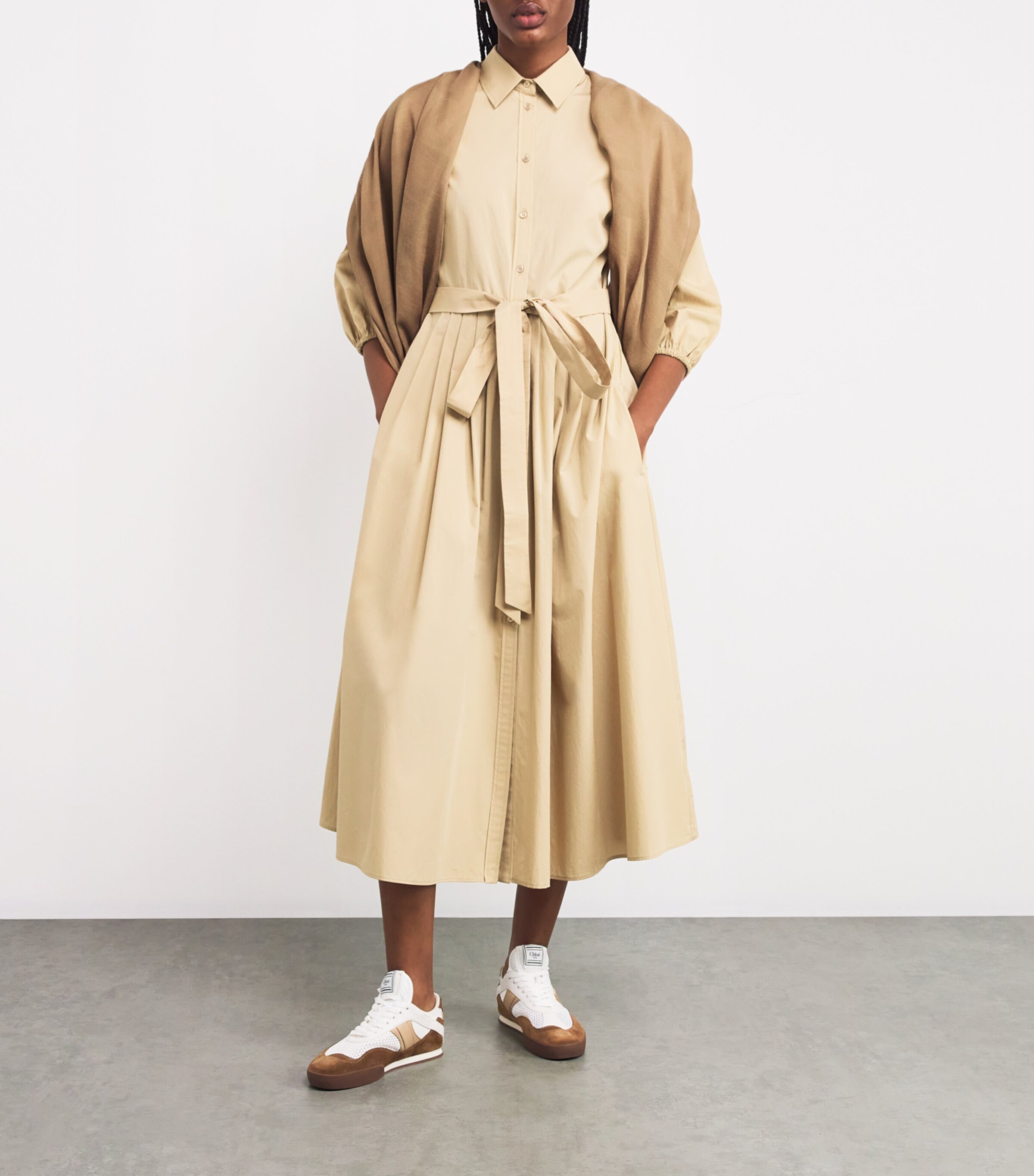 Jacquard Stole Scarf CAMEL Image 2