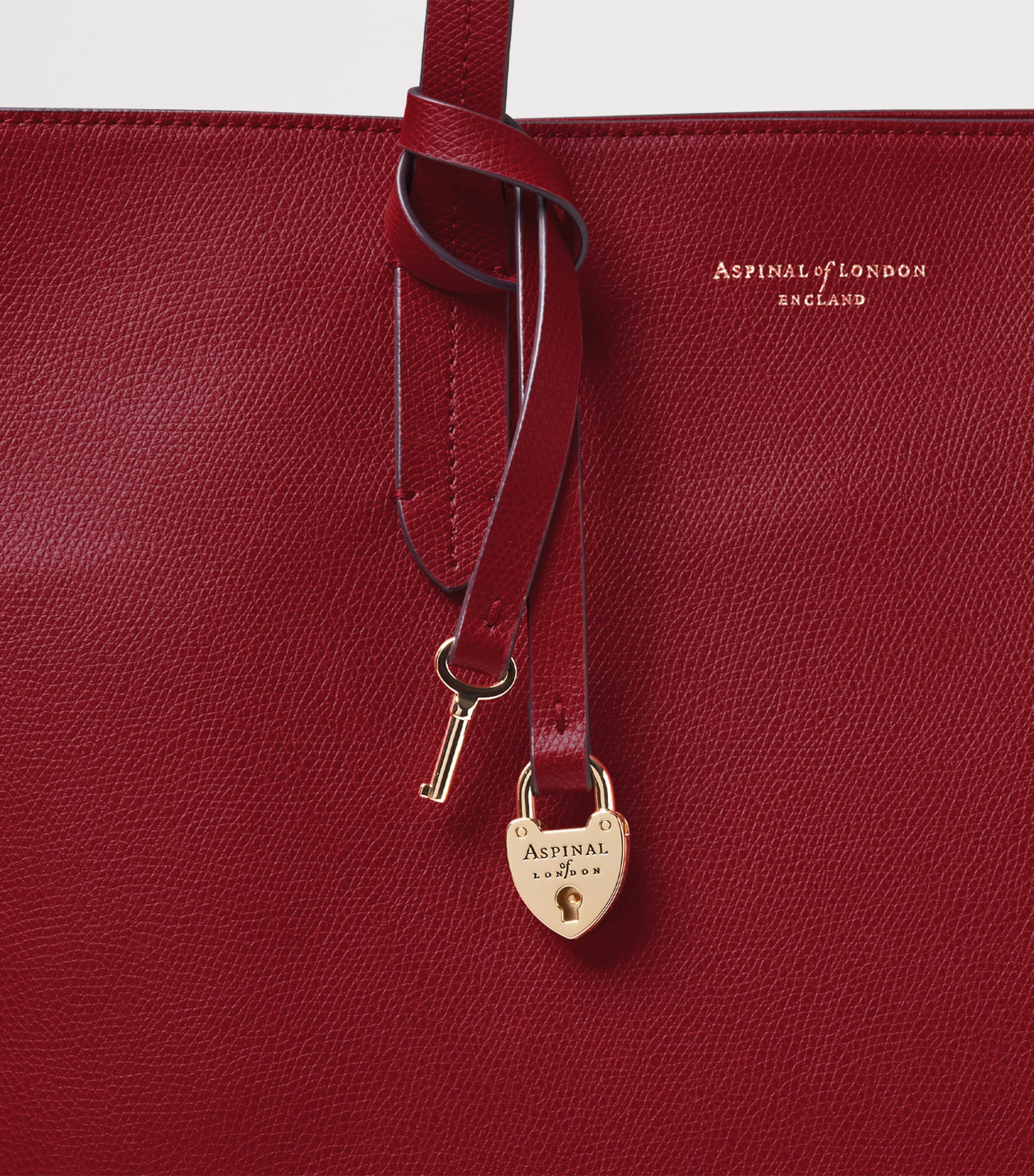 Aspinal Of London Leather East West Tote Bag Cherry Image 7
