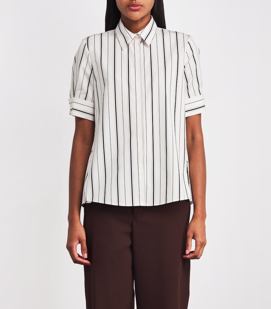 Cotton Stripe Trapeze Shirt IVRYB IVORY/BLACK Image 3
