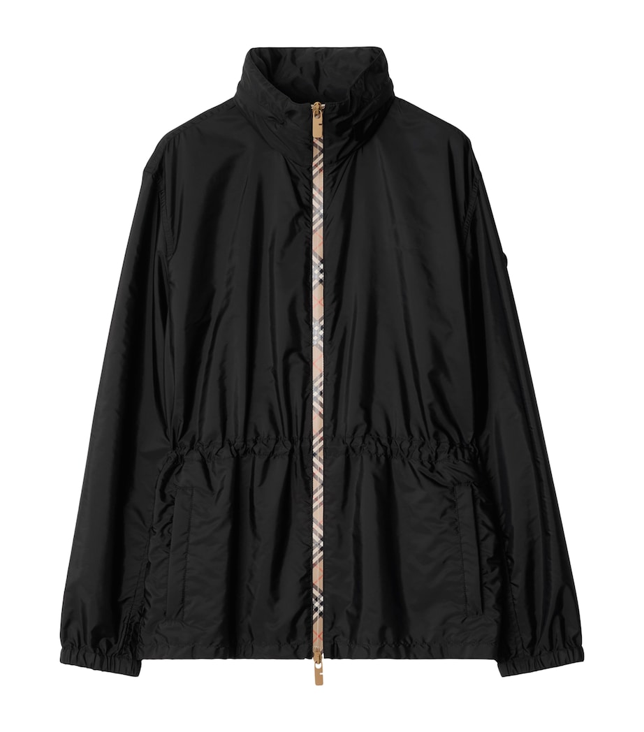 Technical Adaptable Check-Trim Parka BLACK Image 1