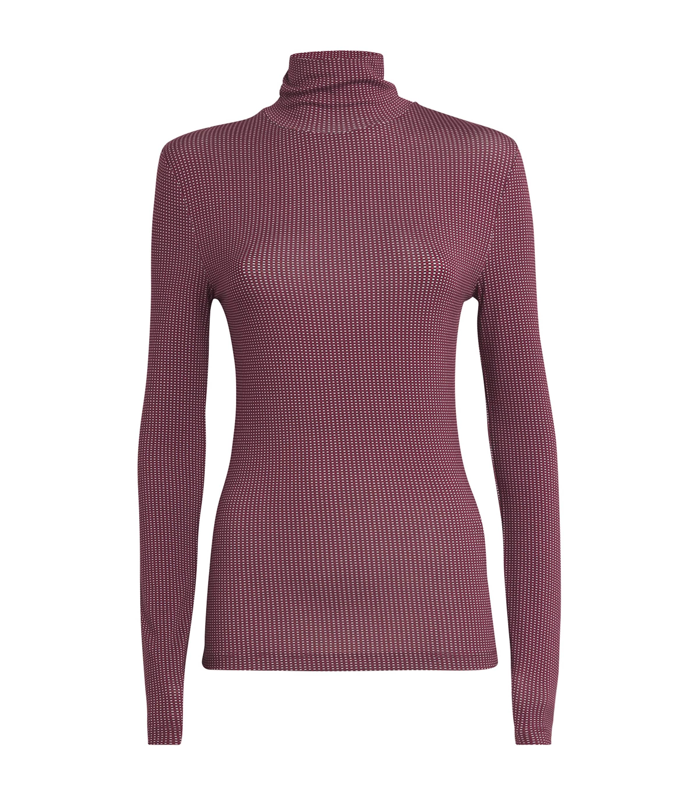 Claudie Pierlot Check High Neck Top In Pink