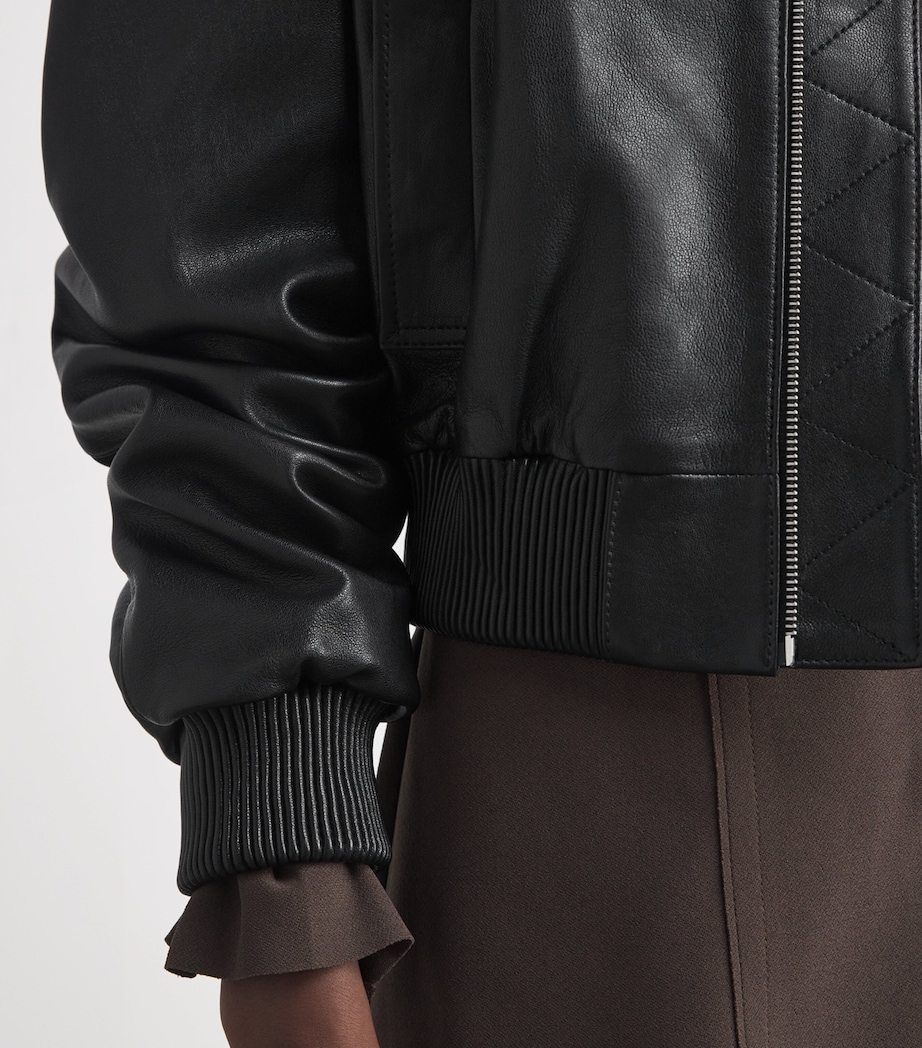 Arma Womens Hannah Leather Bomber Jacket Black Image 3