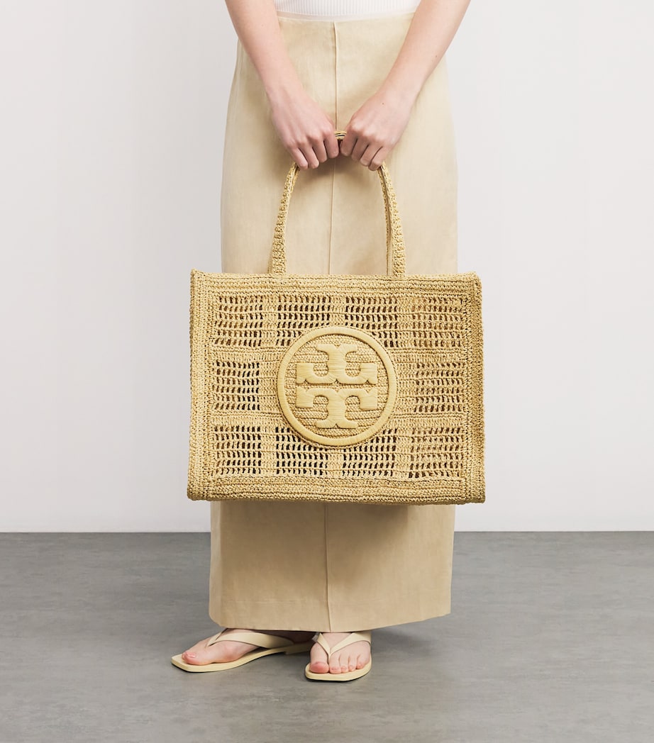 Tory Burch Large Crochet Ella Tote Bag Natural Image 2