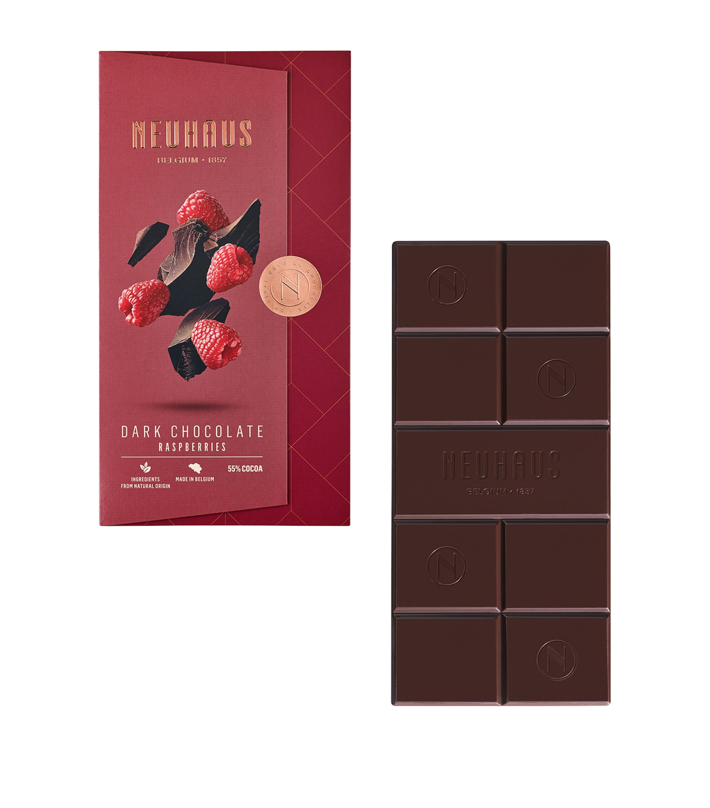 Raspberries and Dark Chocolate Bar (100g) NO COLOUR Image 2