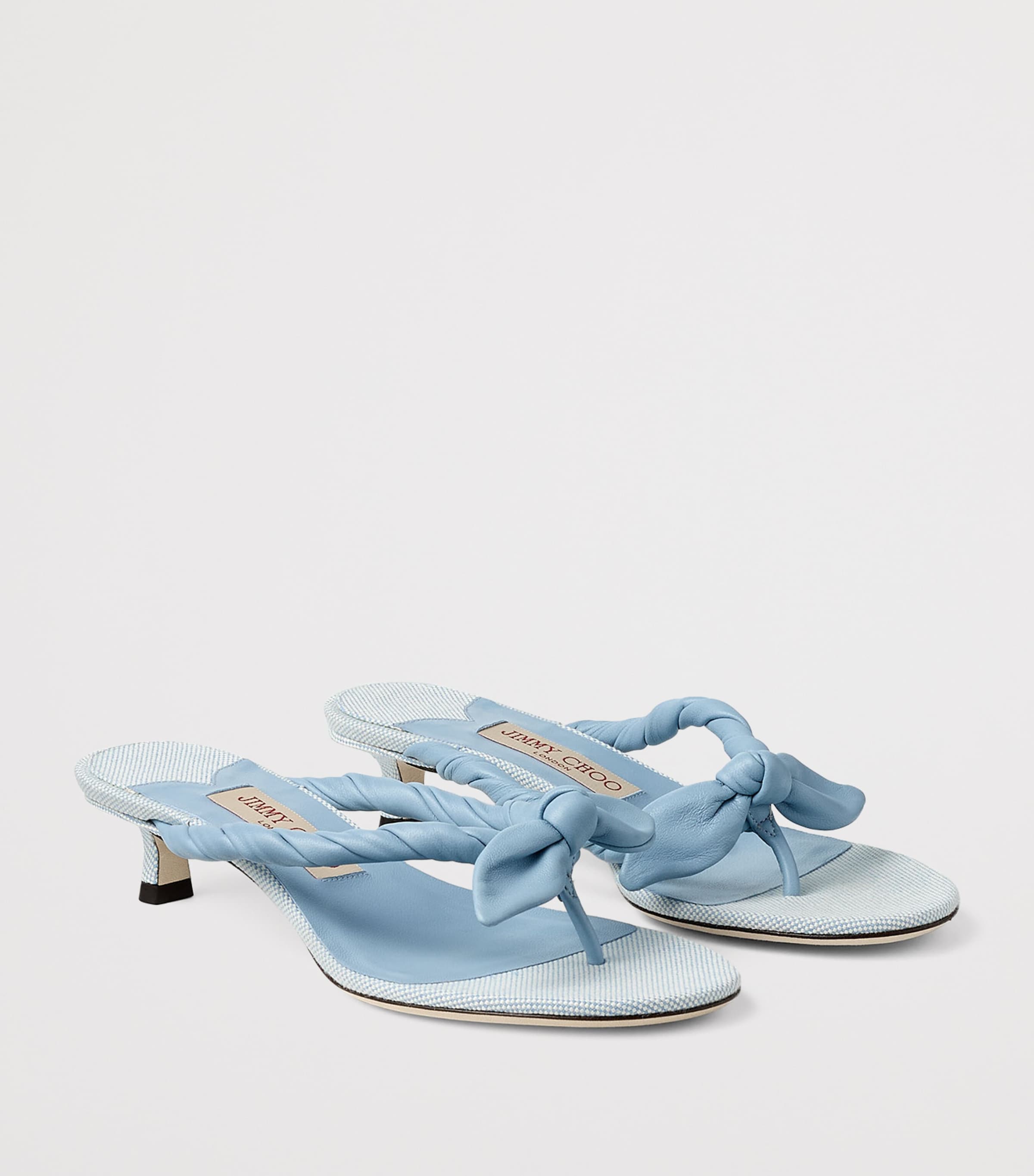 Jimmy Choo Liss 35 Leather Mules Riviera Blue/riviera Image 2