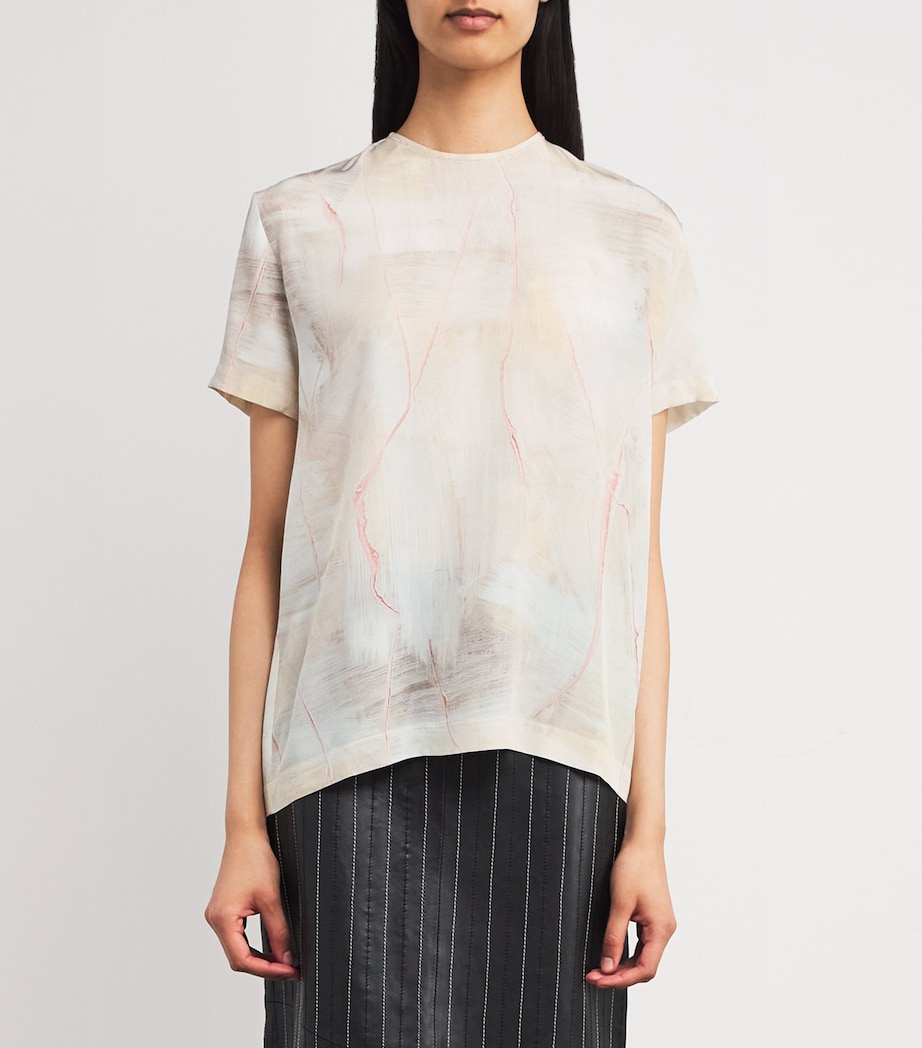 Fabiana Filippi Womens Silk T-Shirt Burro/acro/peona Image 3
