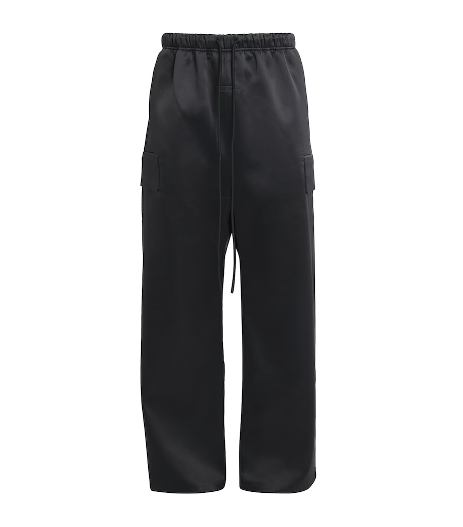 Bonded Satin Cargo Sweatpants VINTAGE BLACK Image 1