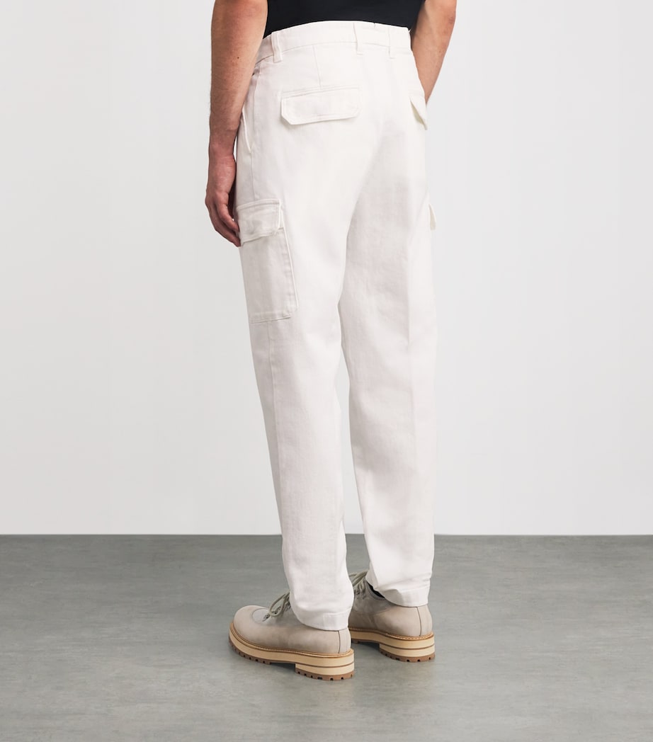 Stretch-Cotton Cargo Trousers BIANCO Image 4