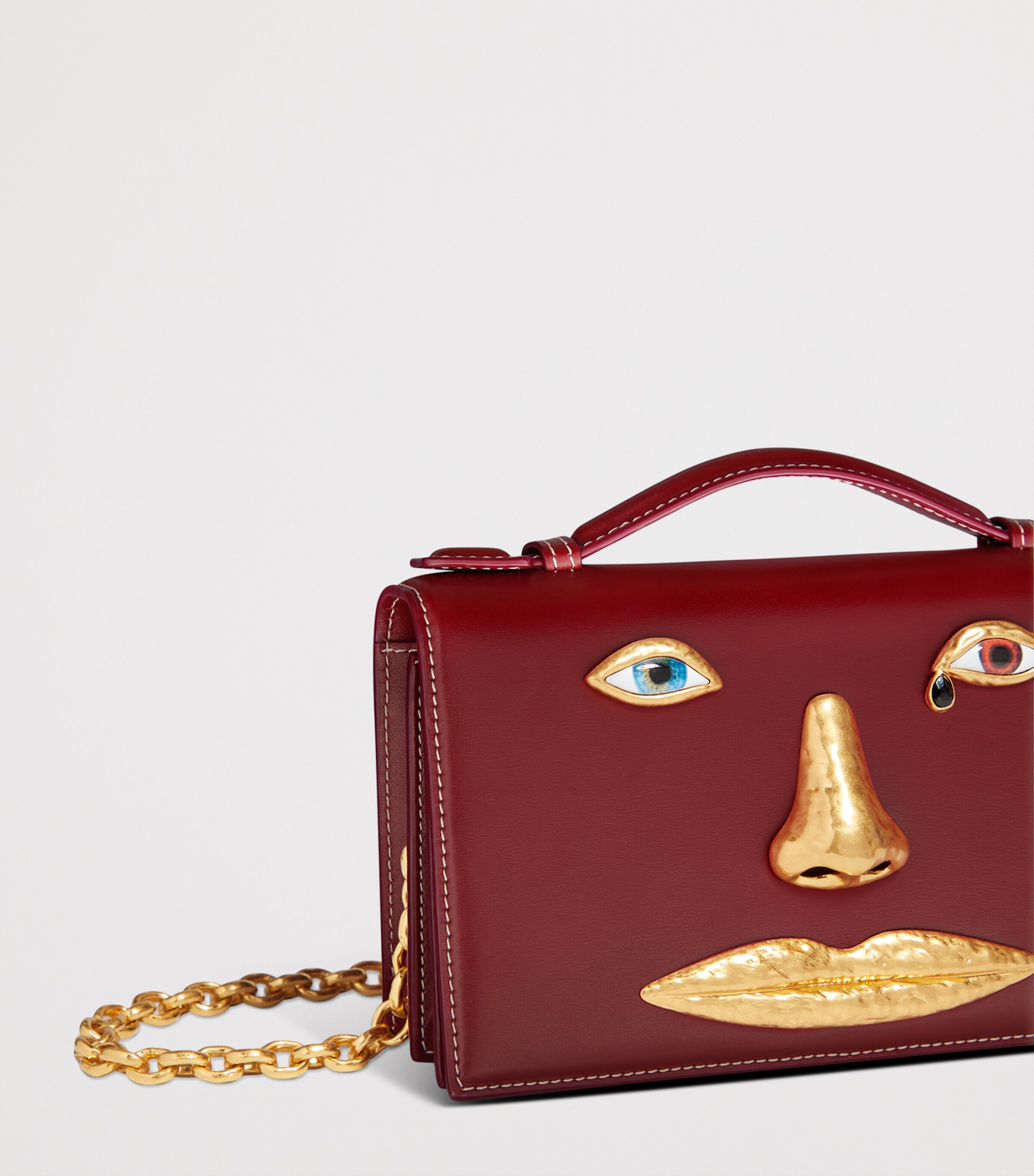 Schiaparelli Face Anatomy Clutch Bag Red Image 5