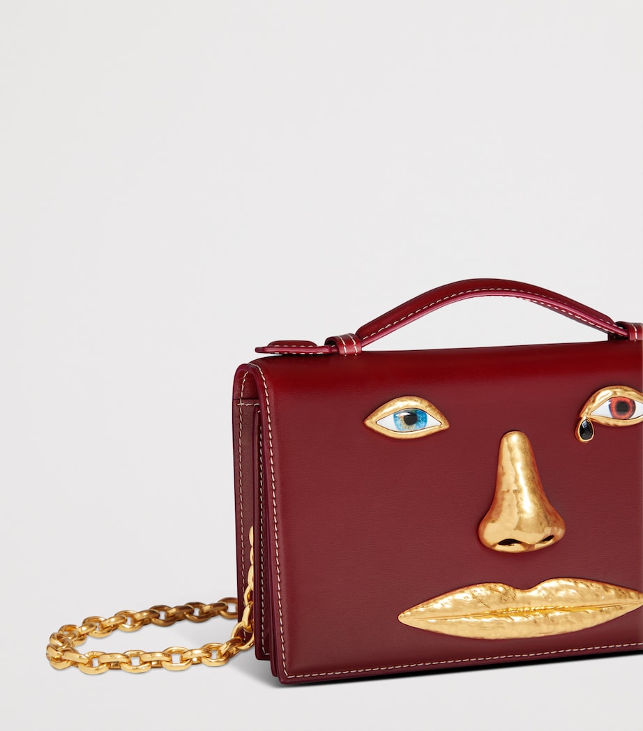 Schiaparelli Face Anatomy Clutch Bag Red Image 5
