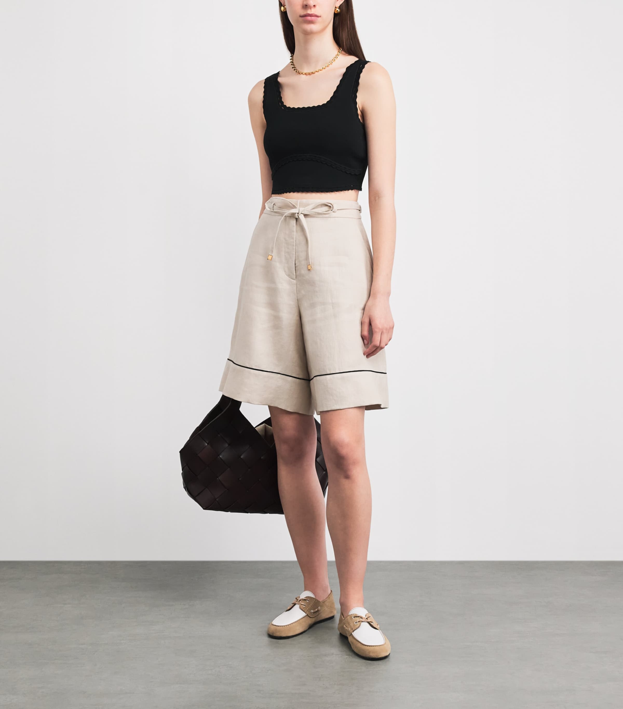 Sandro Paris Womens Knitted Crop Top Black Image 2