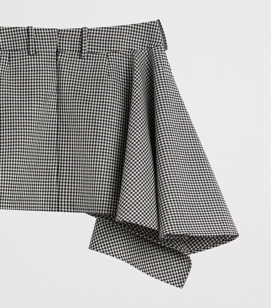 Givenchy Womens Wool Houndstooth Slashed Mini Skirt Image 5