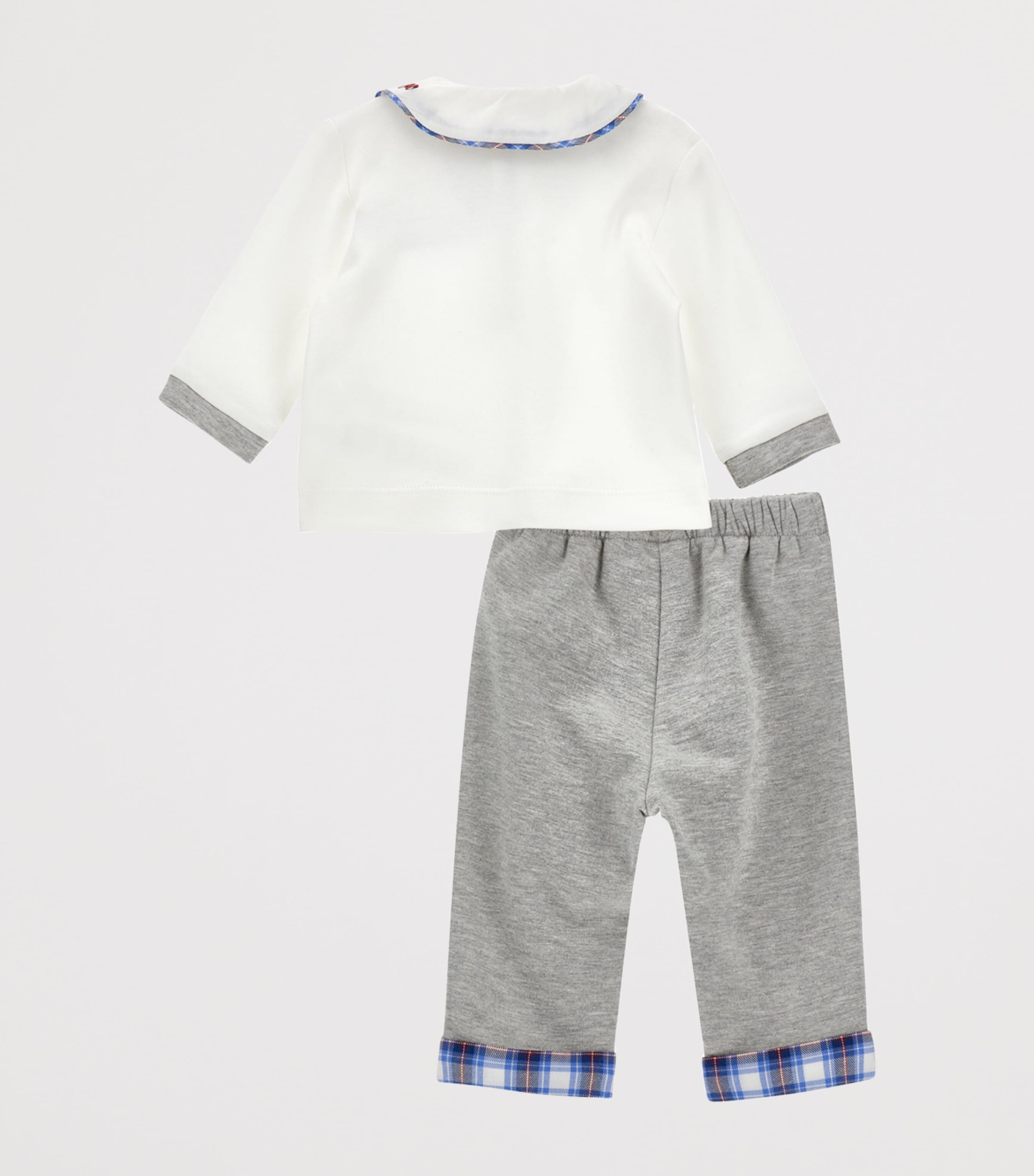 Cotton Polo Shirt, Trousers and Bow Tie Set (1-9 Months) PANNA+GRIGIO Image 2