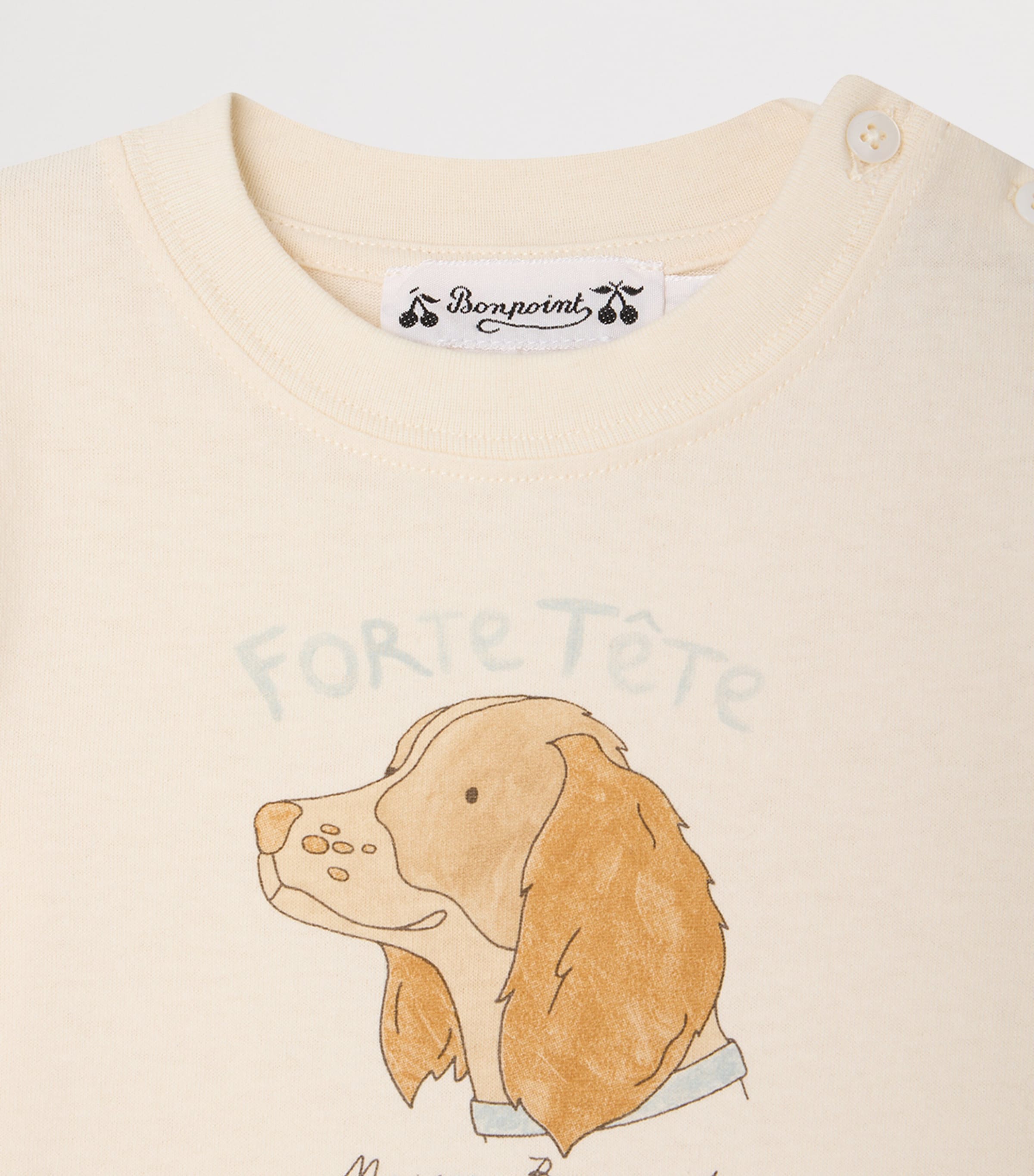 Bonpoint Organic Cotton Tom T-Shirt (6-18 Months) Upb Ivoire Image 3